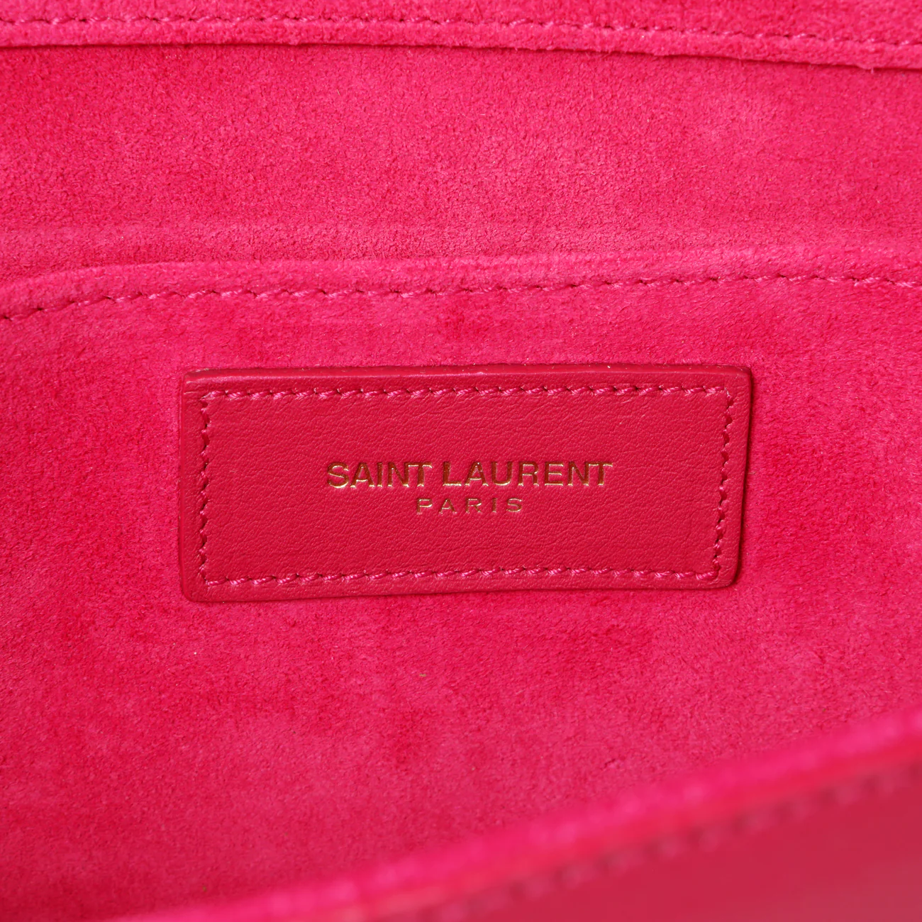 Saint Laurent Pink Calfskin Y Ligne Clutch - Image 9