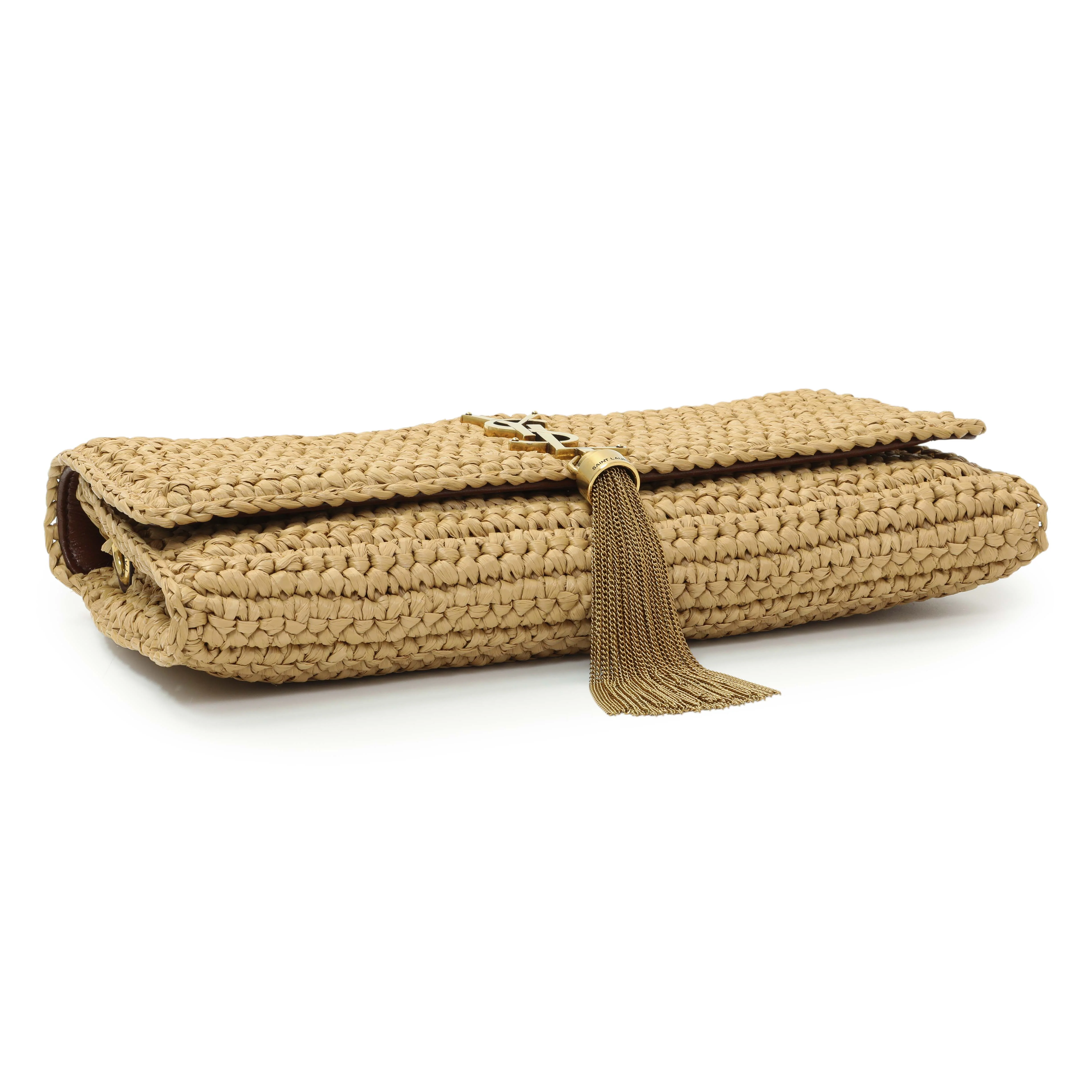 Saint Laurent Raffia Monogram Tassel Kate 99 - Image 3