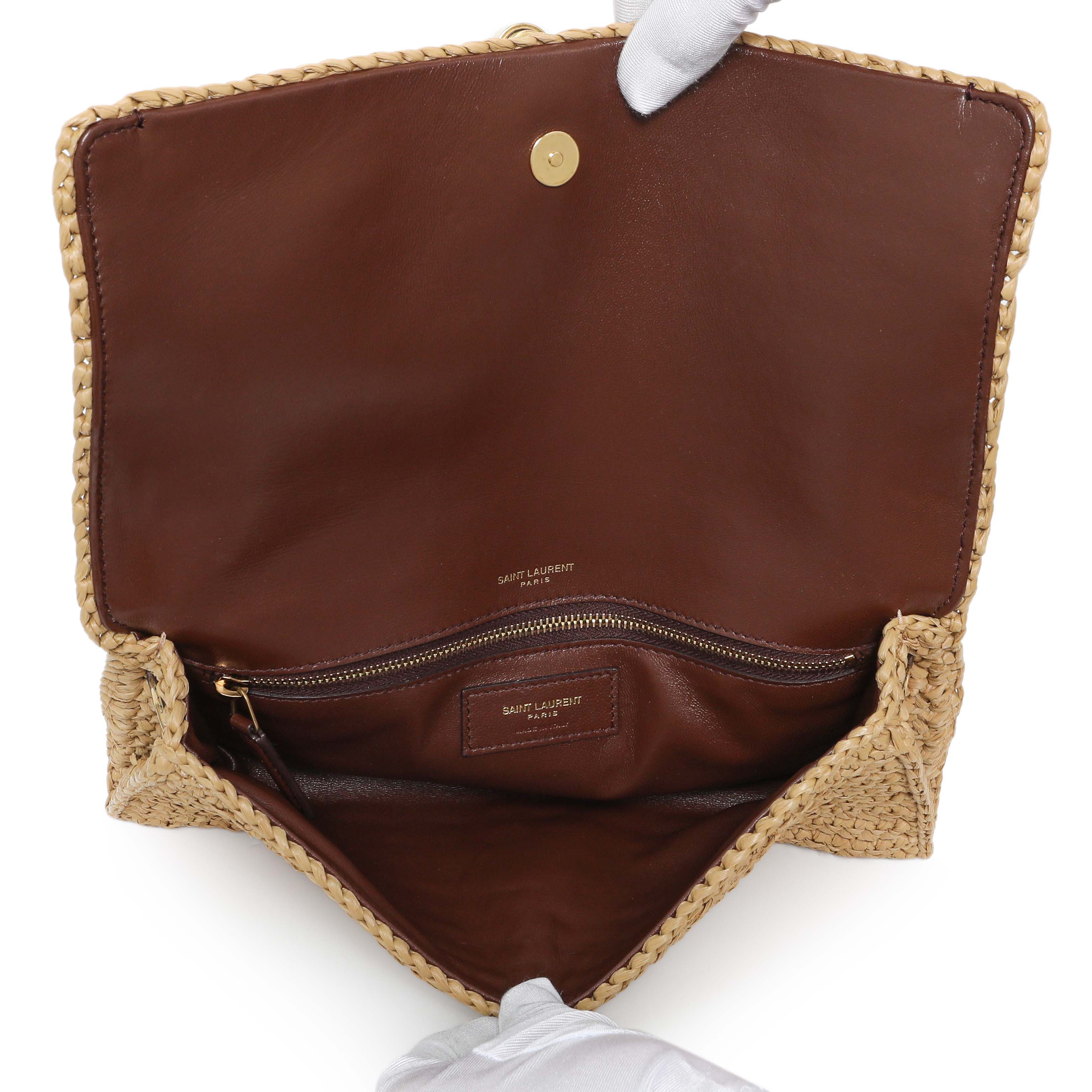 Saint Laurent Raffia Monogram Tassel Kate 99 - Image 4