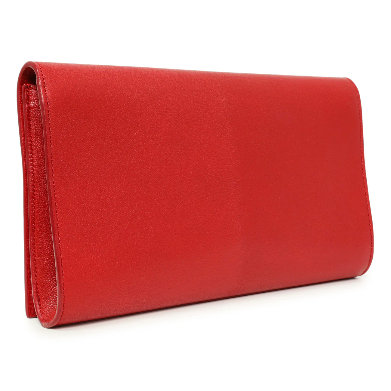 Saint Laurent Red Calfskin Monogram Belle de Jour Clutch - Image 2