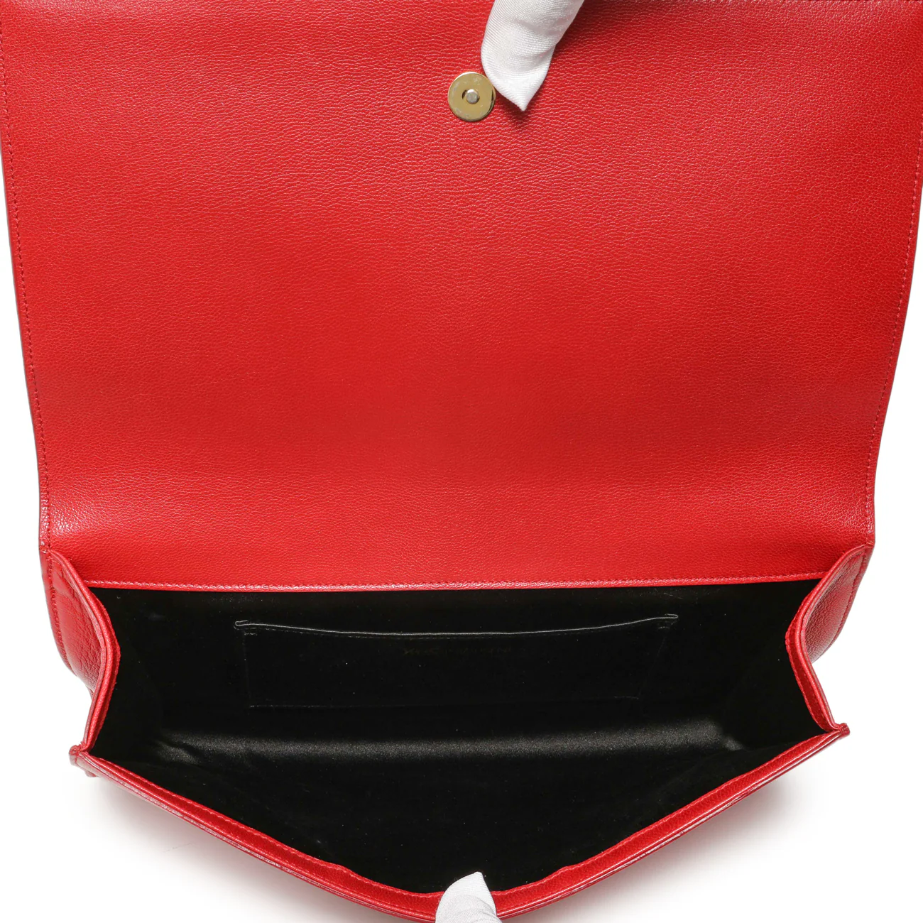 Saint Laurent Red Calfskin Monogram Belle de Jour Clutch - Image 4