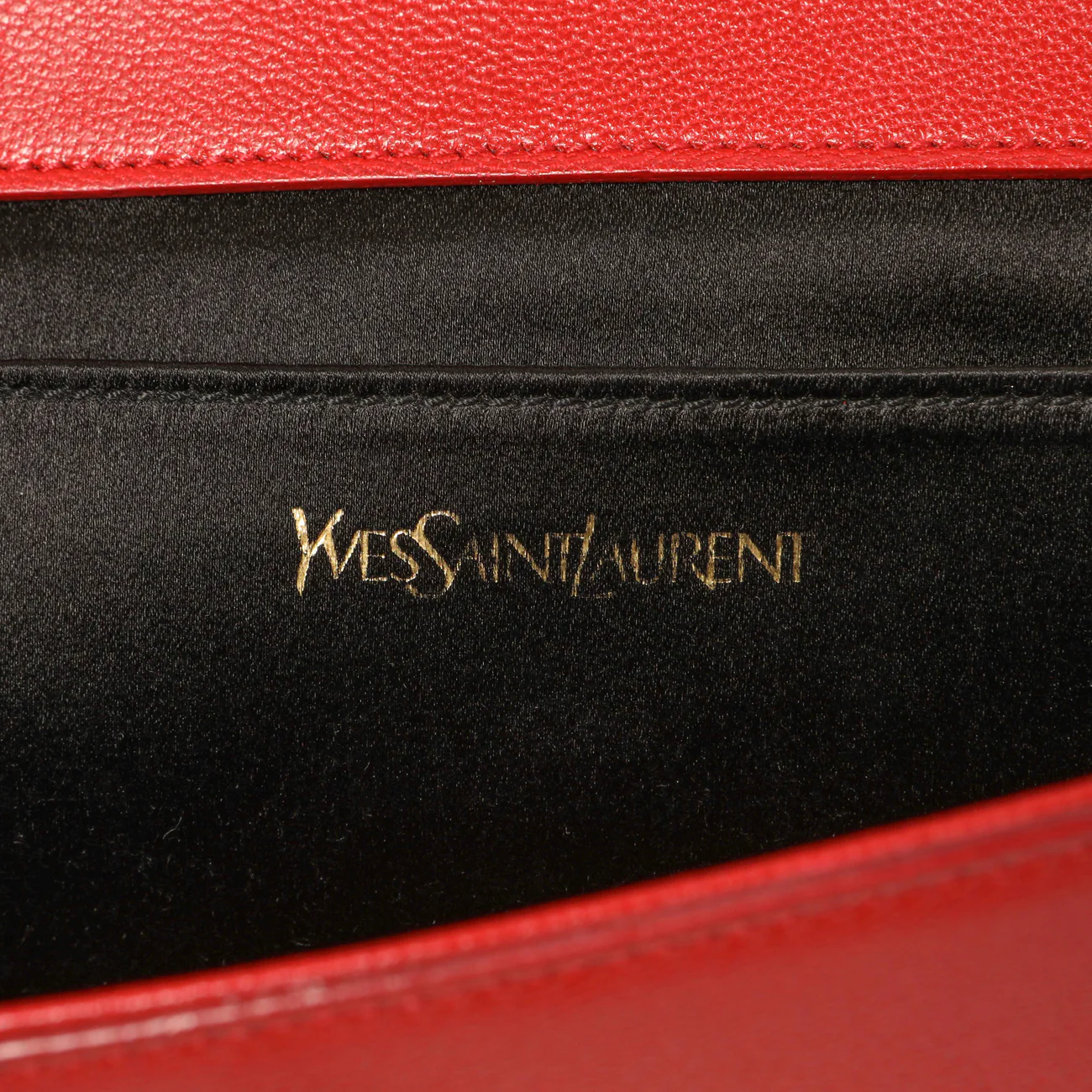 Saint Laurent Red Calfskin Monogram Belle de Jour Clutch - Image 5