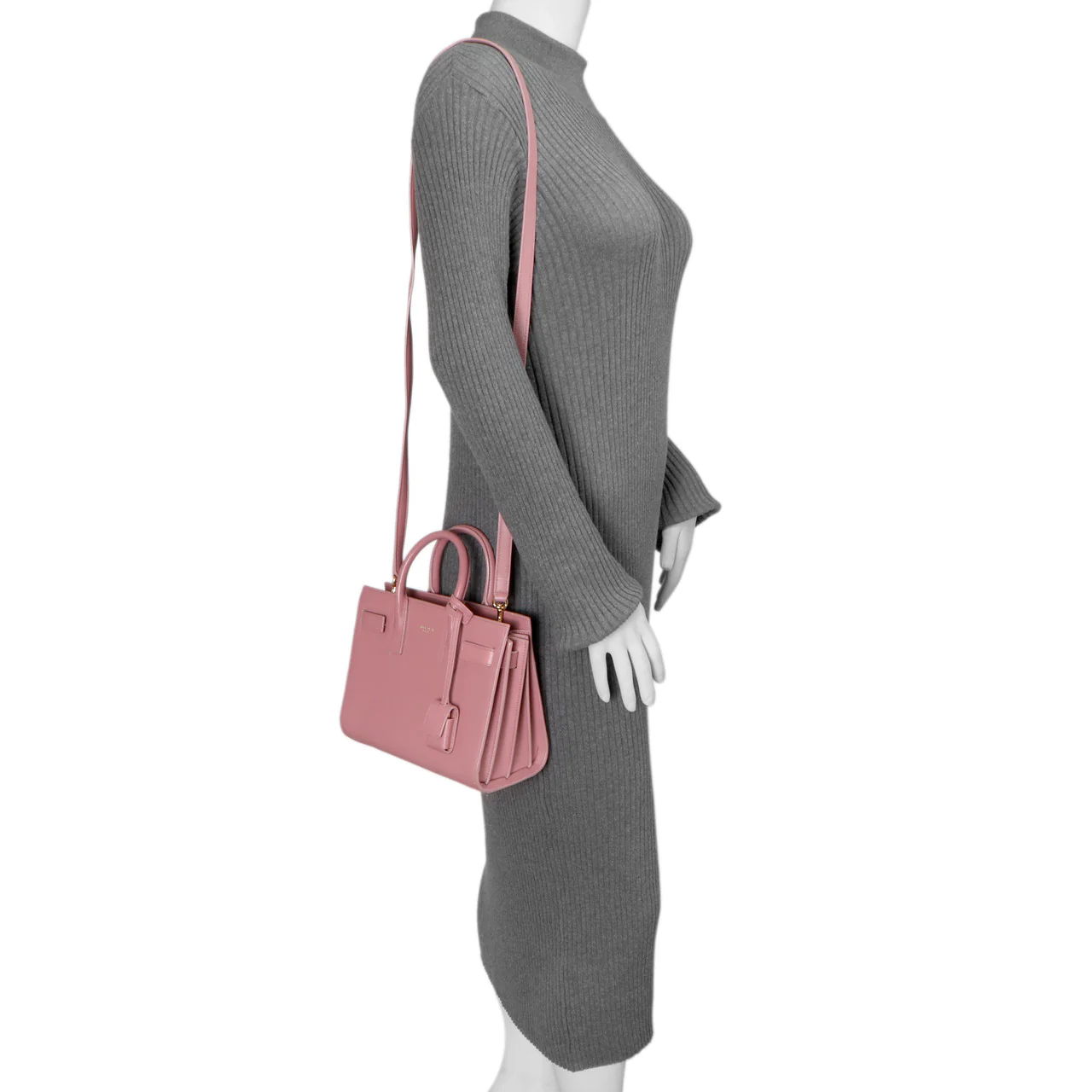 Saint Laurent Rose Dark Calfskin Nano Sac De Jour - Image 10