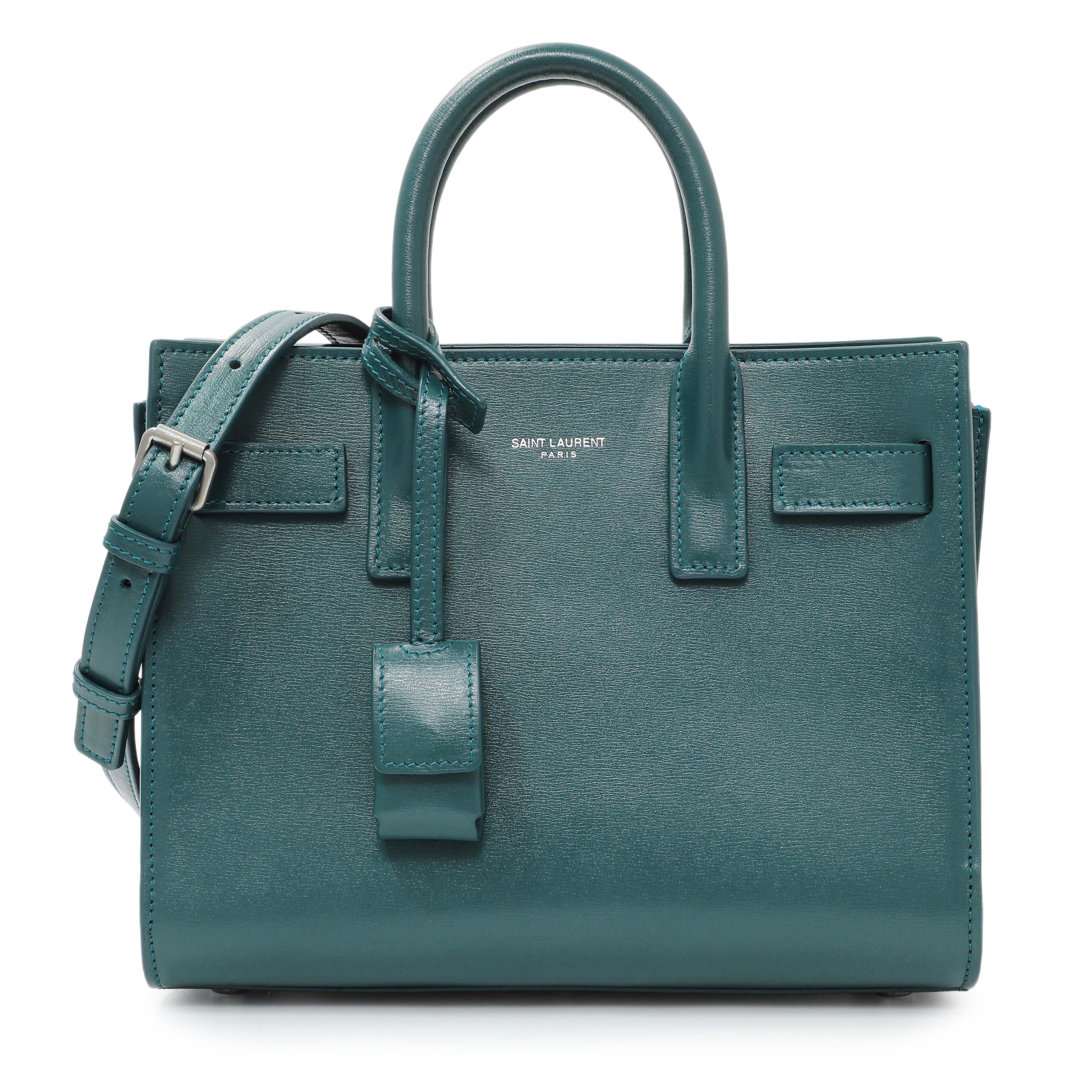 Saint Laurent Teal Calfskin Nano Sac De Jour