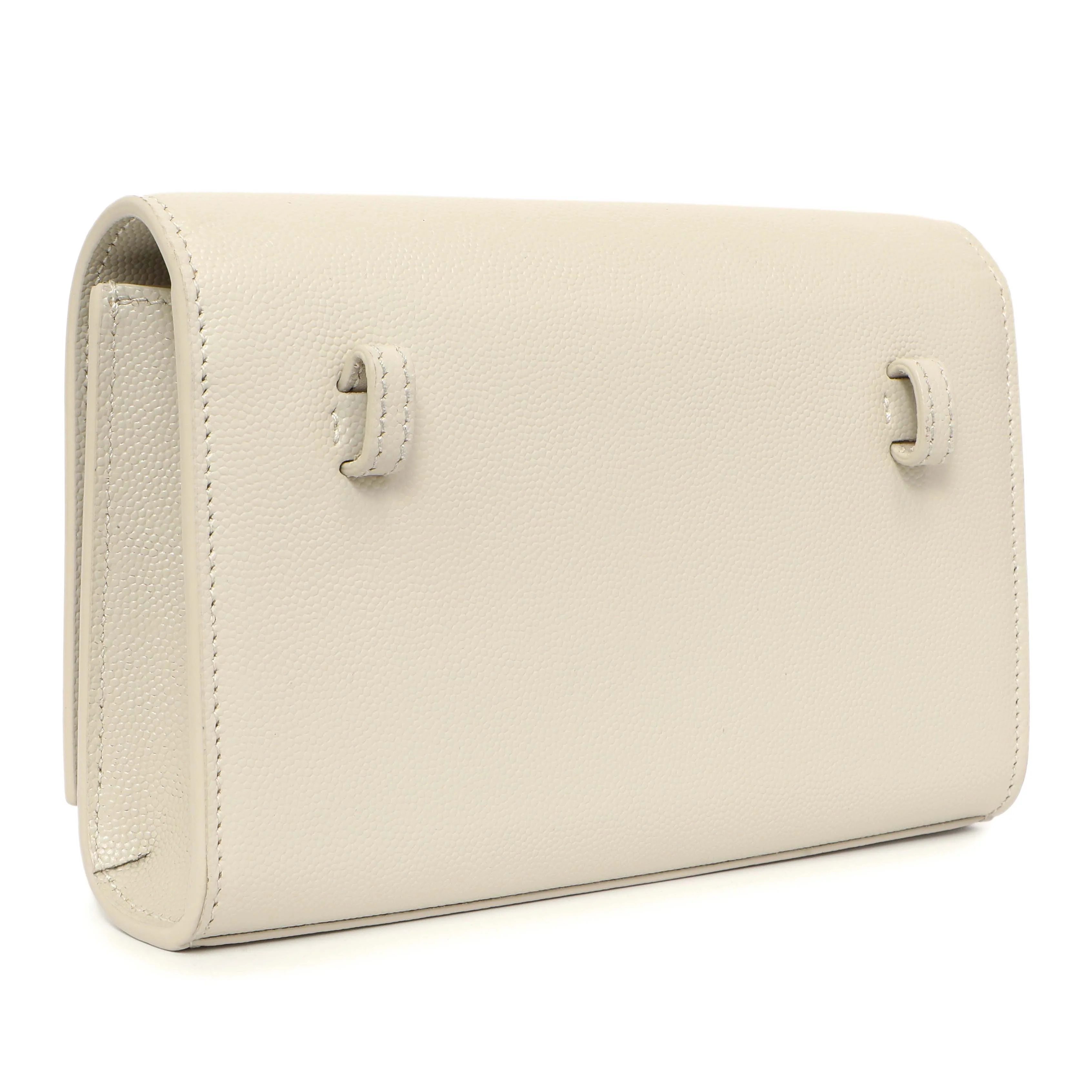 Saint Laurent White Grain De Poudre Monogram Kate Belt Bag - Image 2