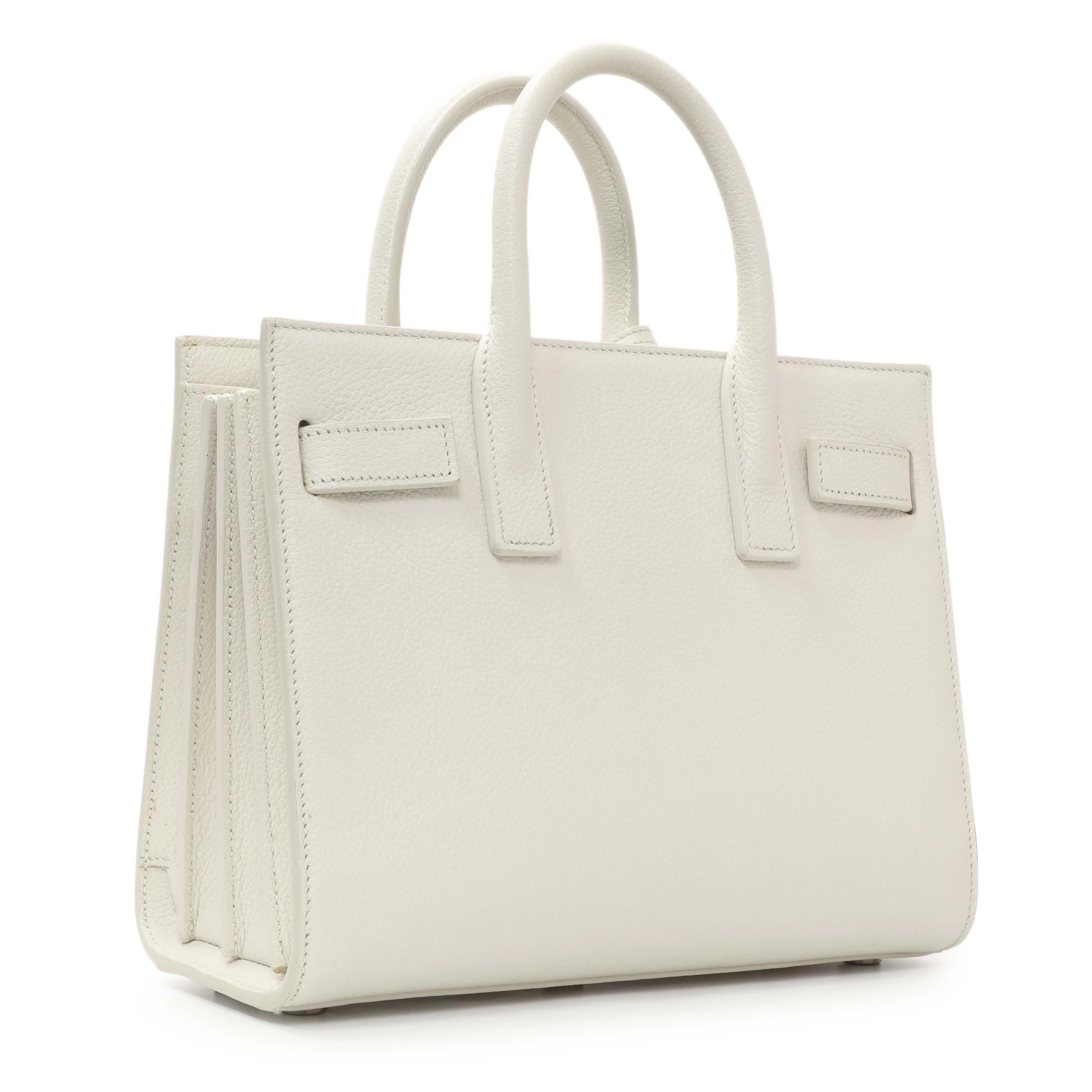 Saint Laurent White Grained Calfskin Nano Sac De Jour - Image 2