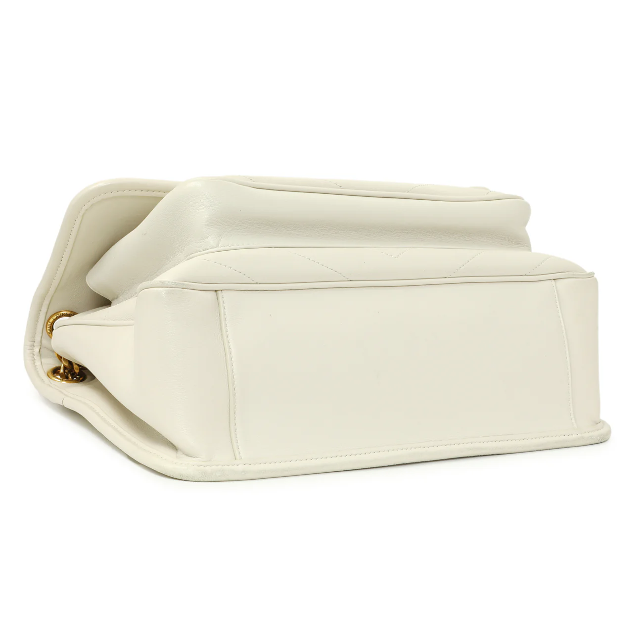 Saint Laurent White Lambskin Matelasse Monogram Medium Niki Chain Satchel - Image 3