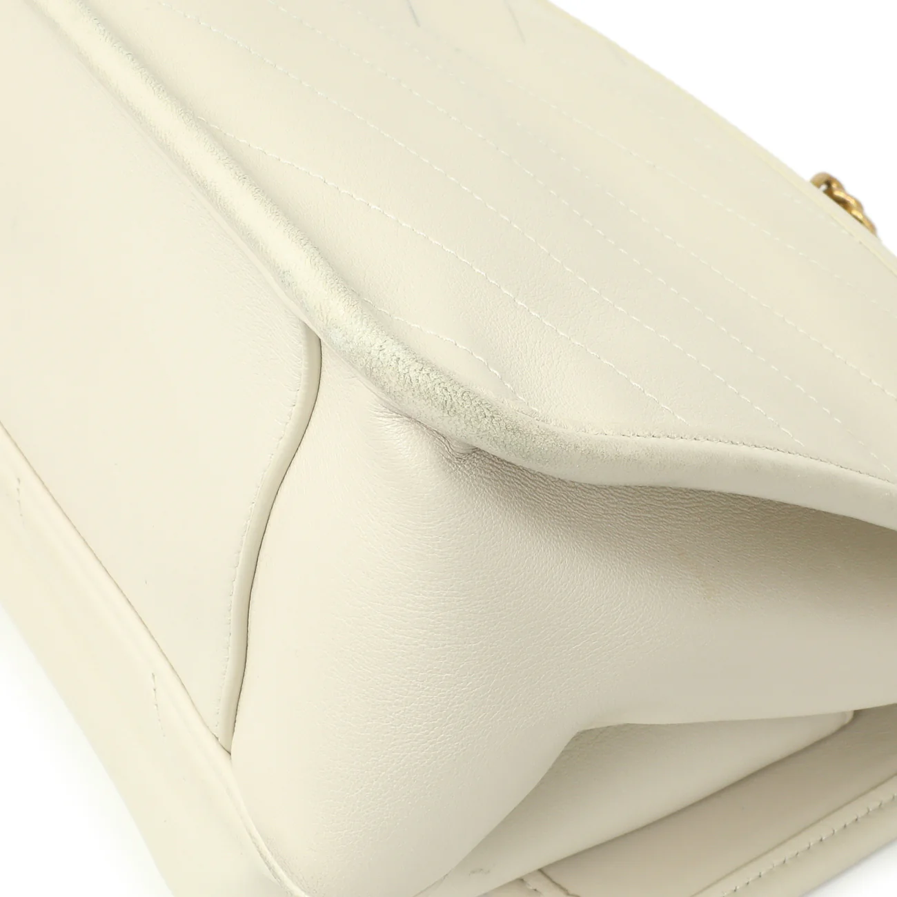 Saint Laurent White Lambskin Matelasse Monogram Medium Niki Chain Satchel - Image 7