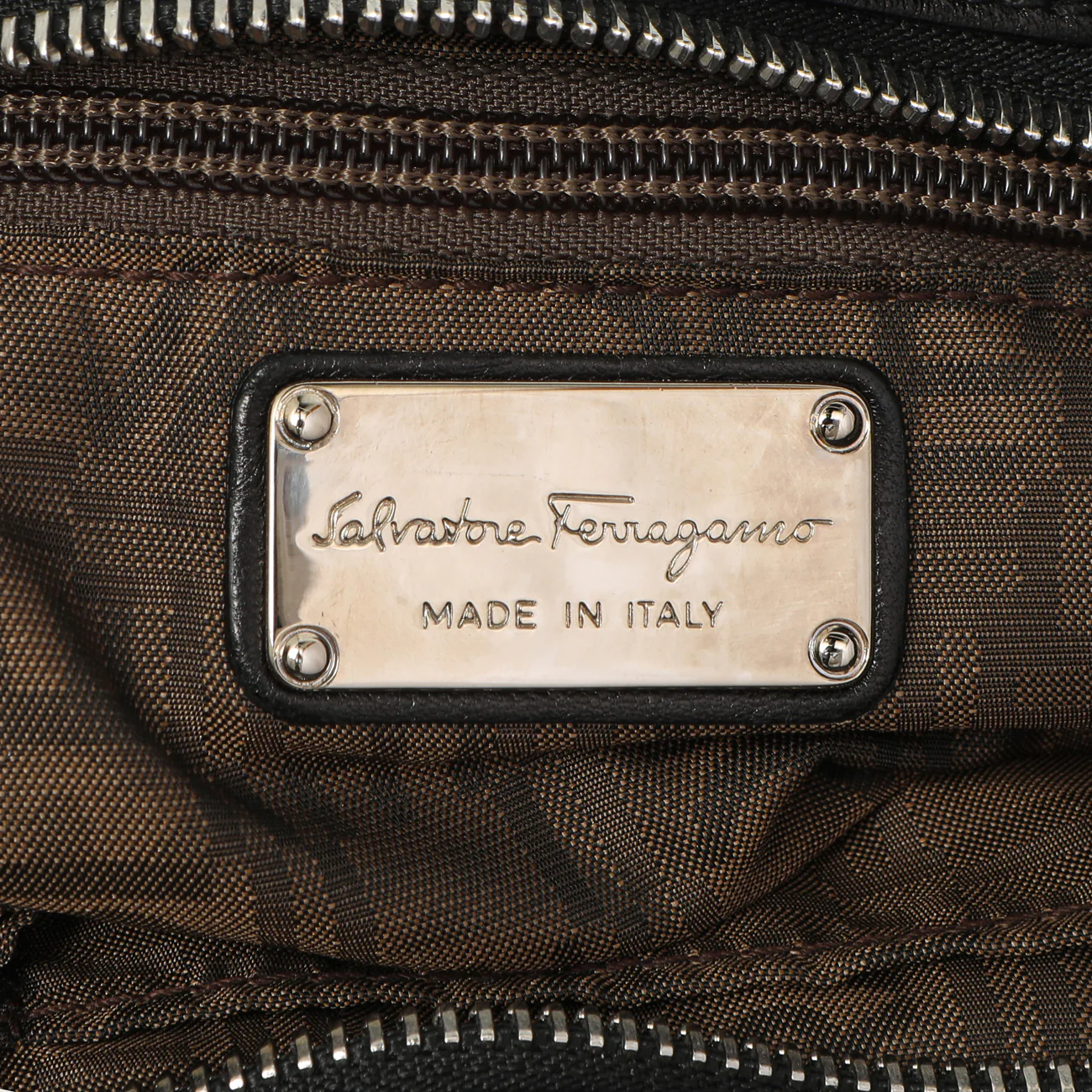 Salvatore Ferragamo Black Calfskin Gancini Bag - Image 5