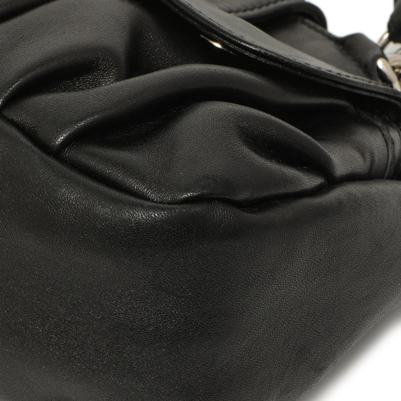 Salvatore Ferragamo Black Calfskin Gancini Bag - Image 8