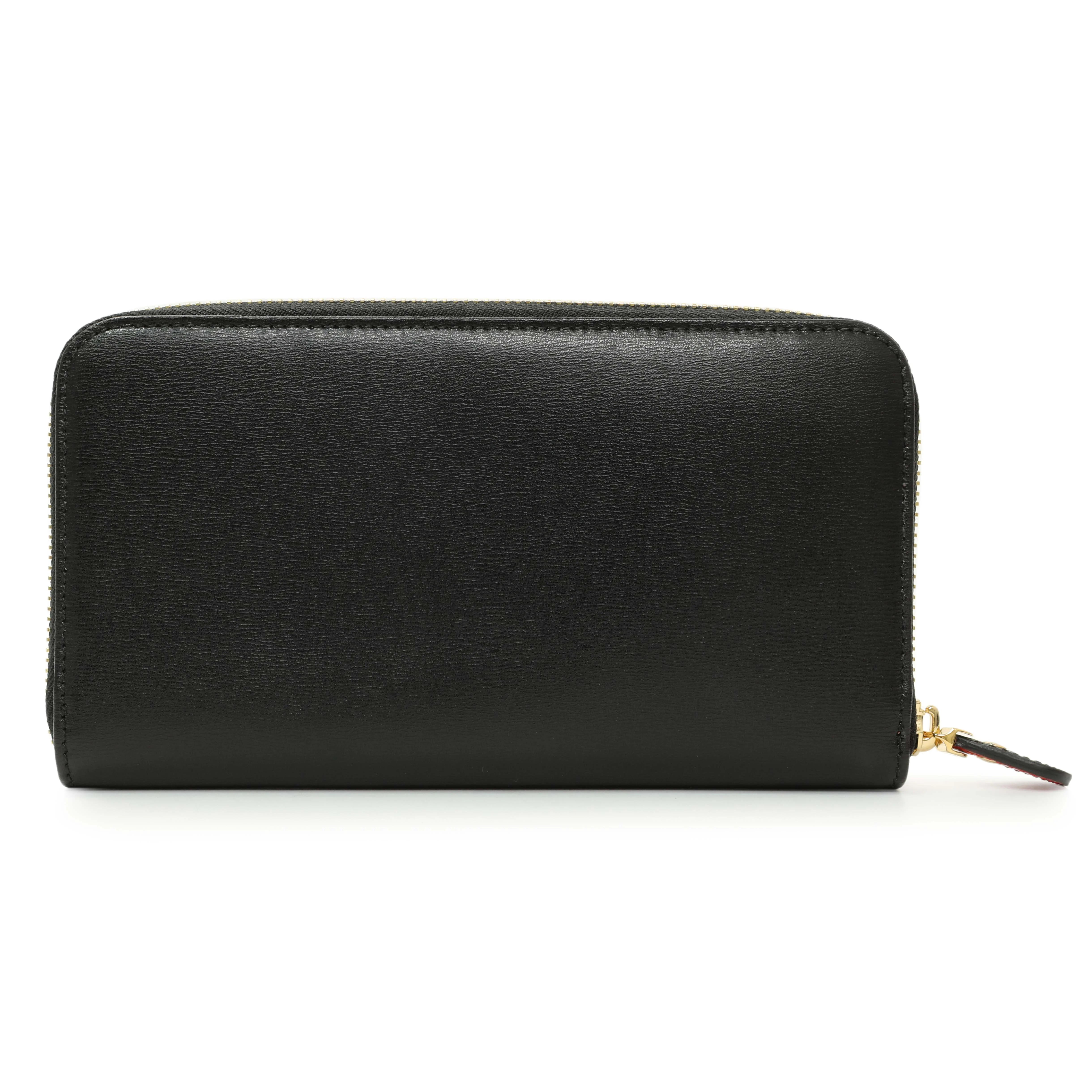 Salvatore Ferragamo Black Calfskin Gancini Zip Around Wallet - Image 2