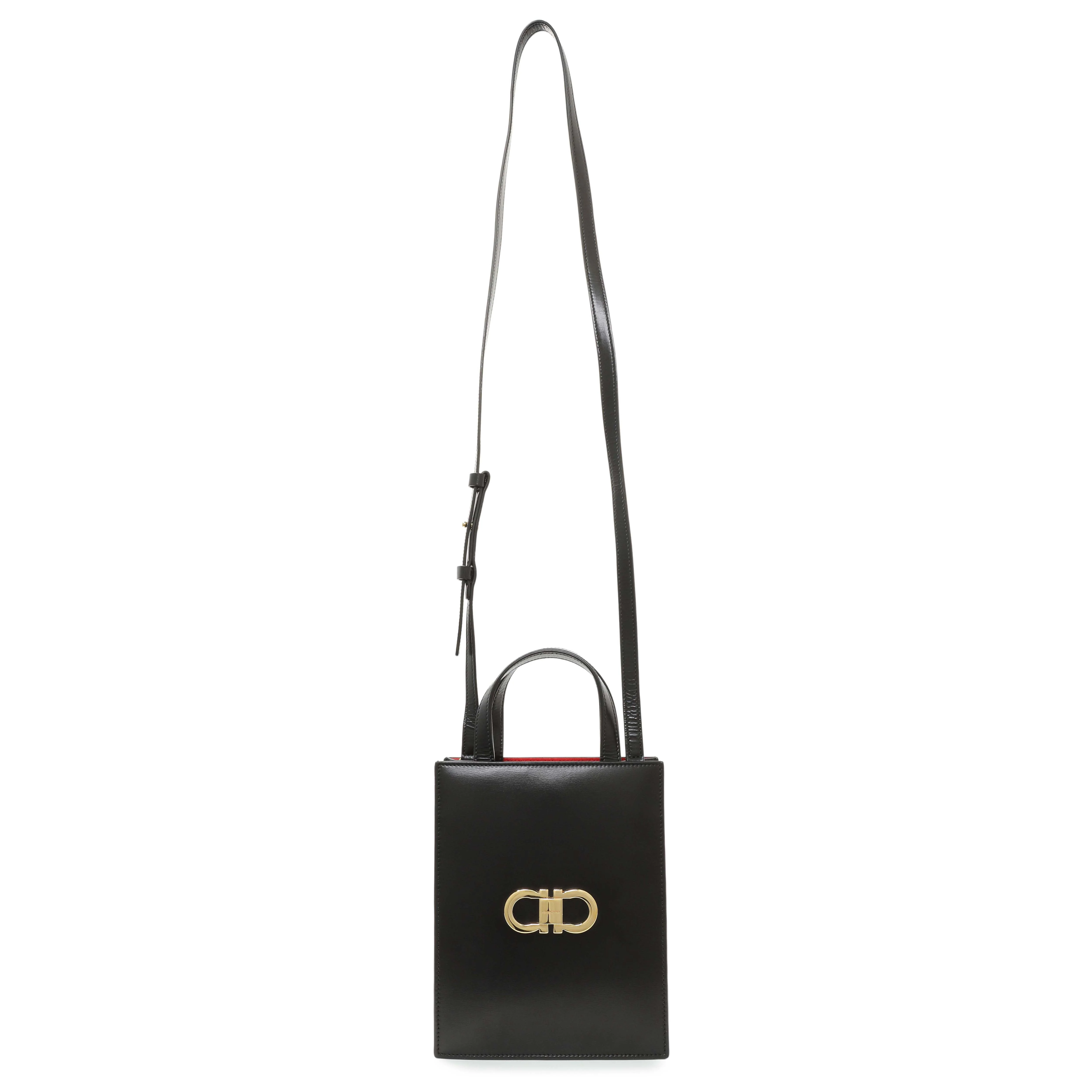 Salvatore Ferragamo Black Calfskin Mini Tote