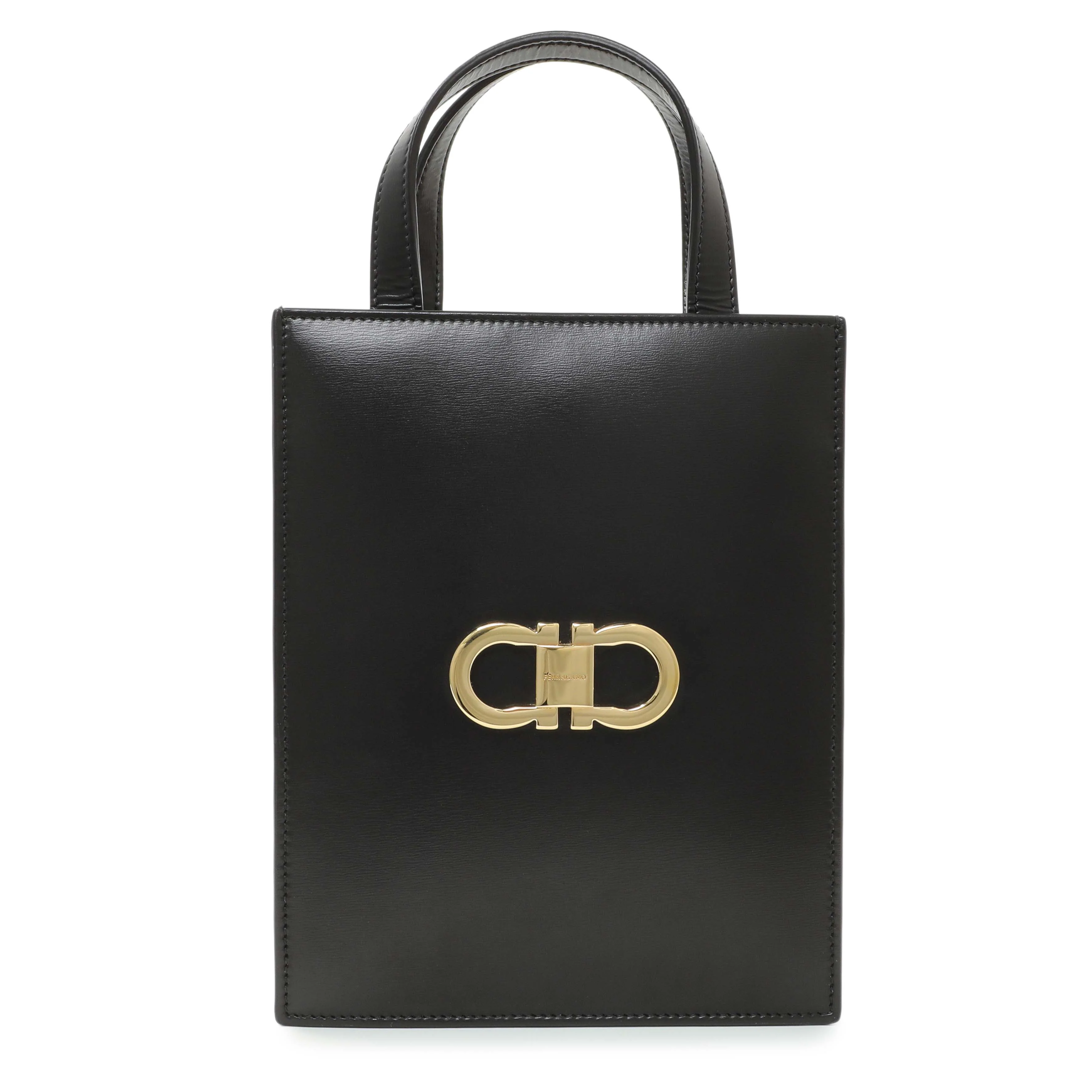 Salvatore Ferragamo Black Calfskin Mini Tote - Image 2