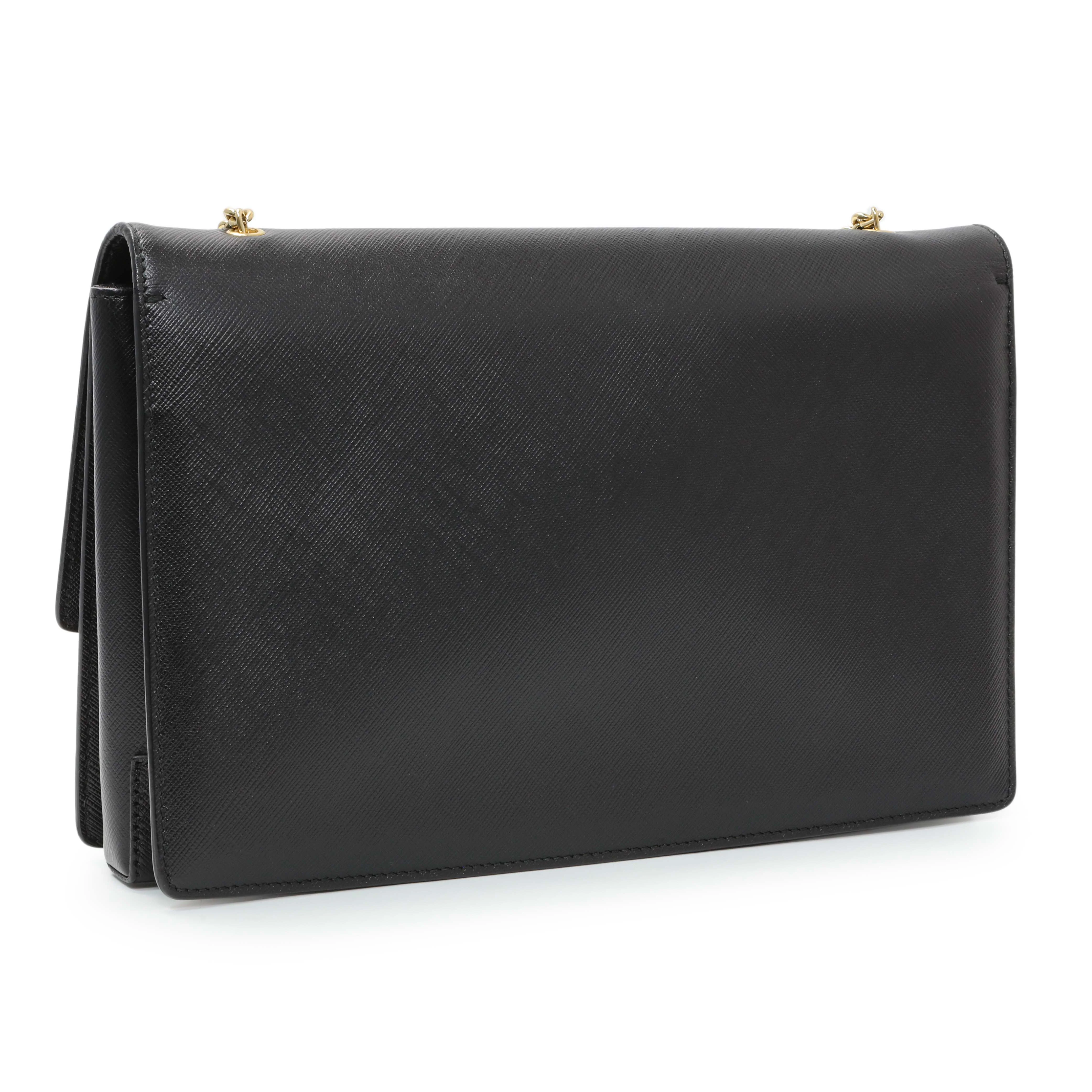 Salvatore Ferragamo Black Calfskin Vara Bow Chain Flap Crossbody - Image 2