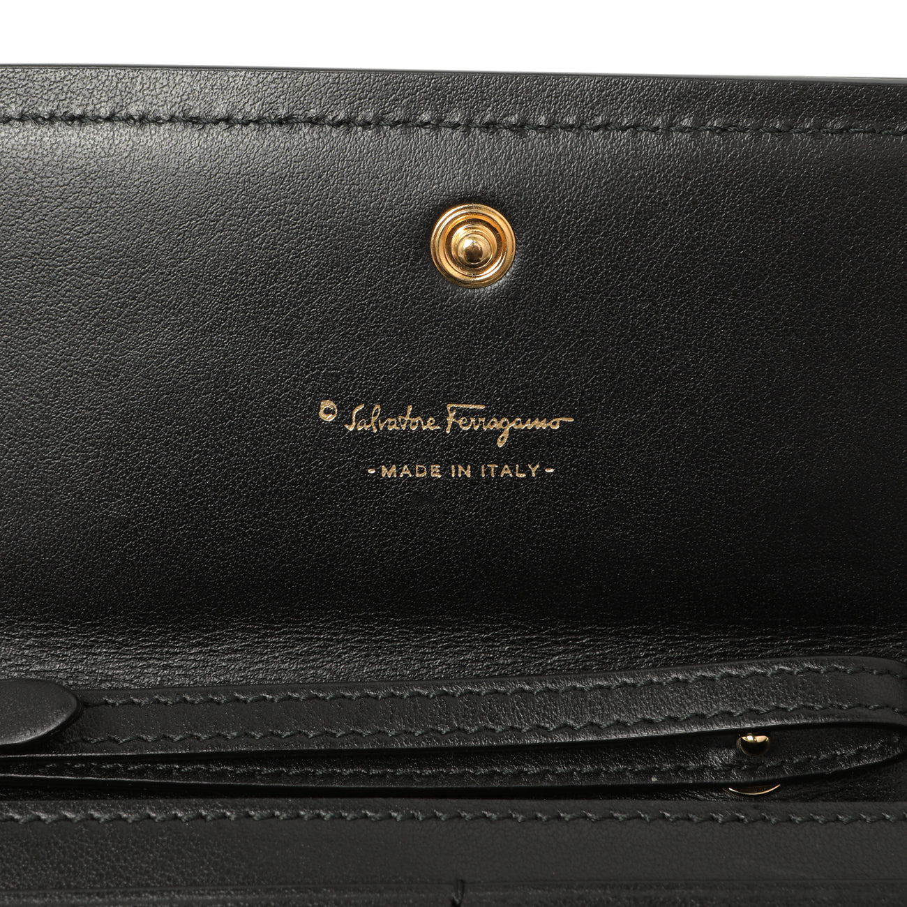Salvatore Ferragamo Black Calfskin Vara Bow Wallet - Image 5