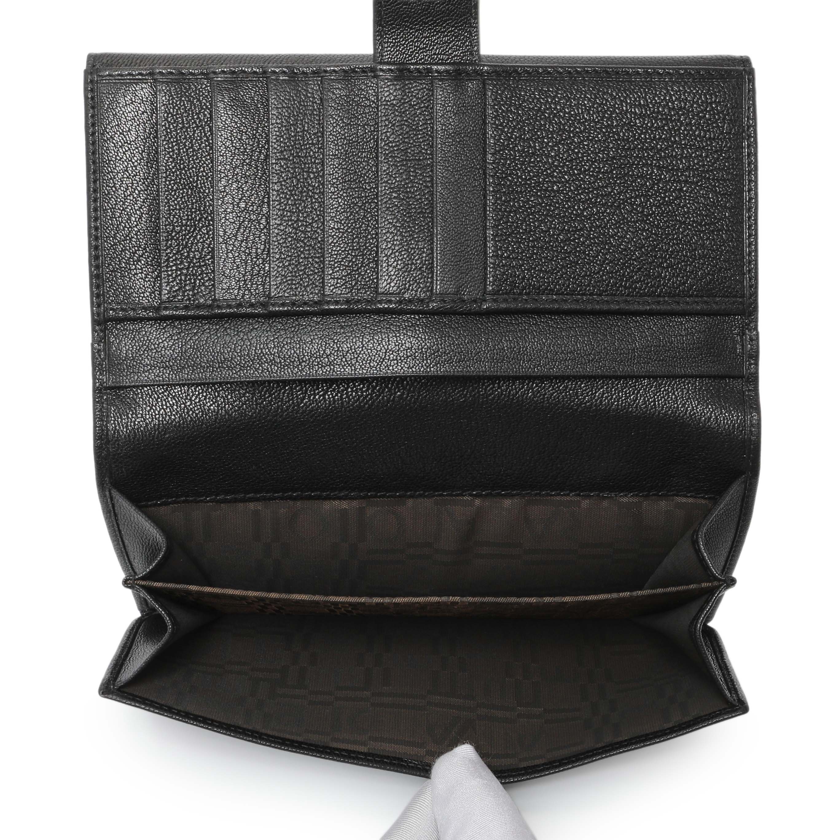 Salvatore Ferragamo Black Calfskin Vara Bow Wallet - Image 5