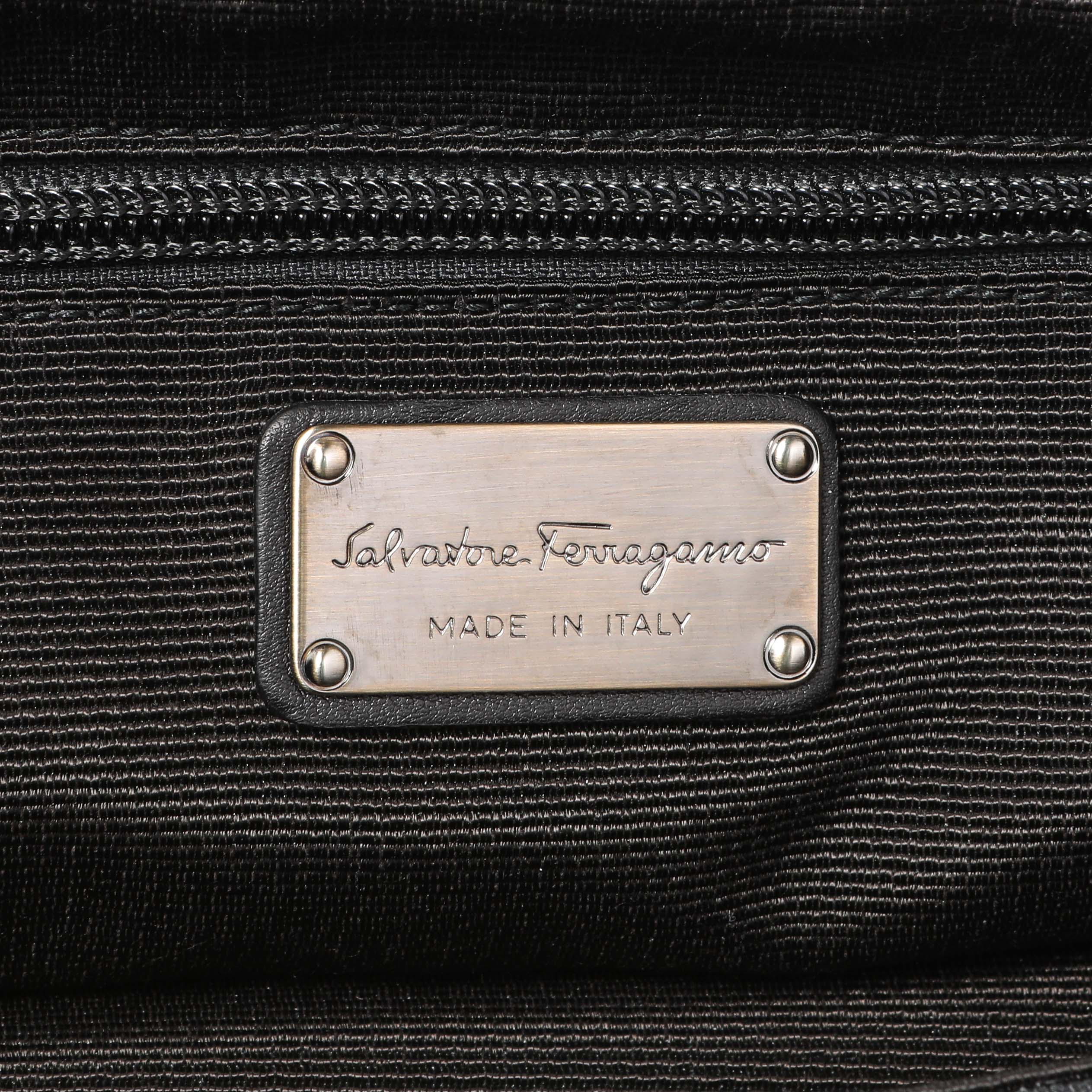 Salvatore Ferragamo Black Calfskin Vara Tote - Image 5