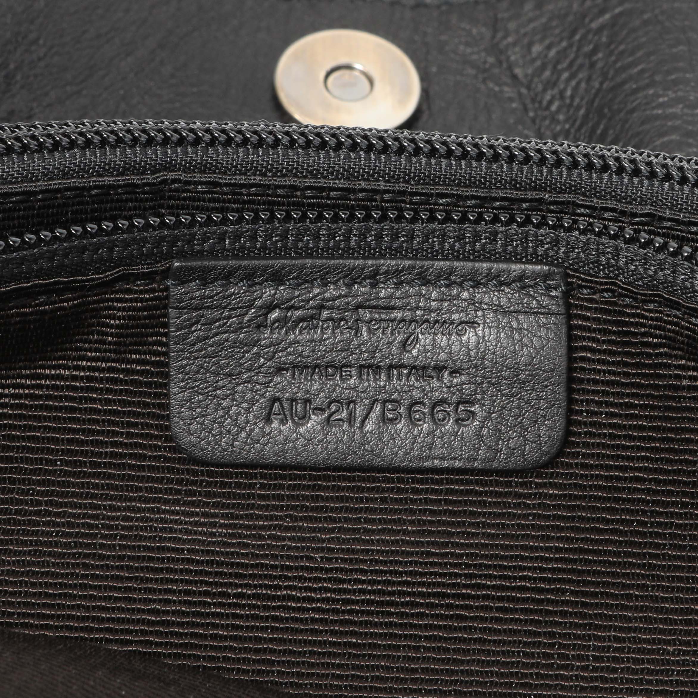 Salvatore Ferragamo Black Calfskin Vara Tote - Image 6