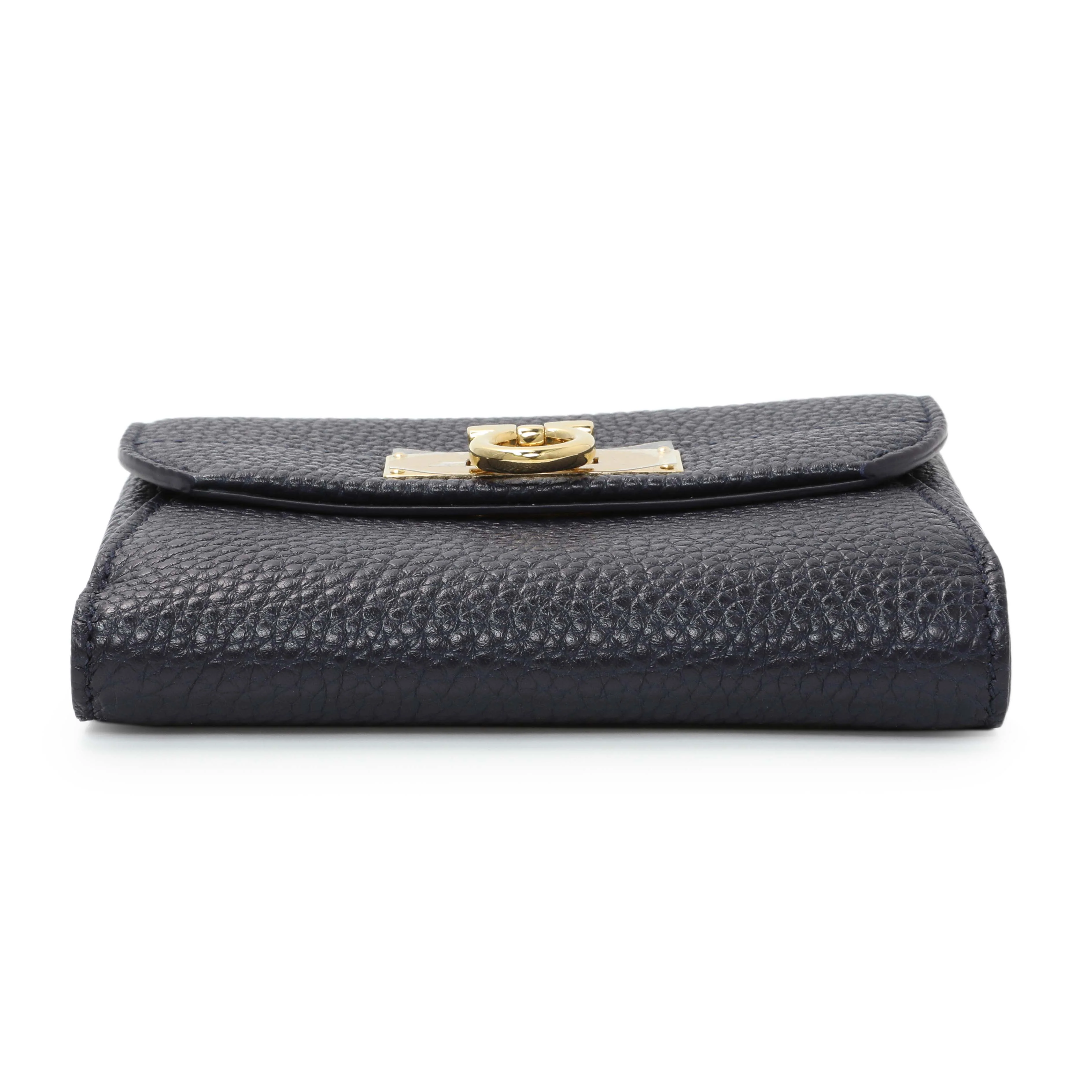 Salvatore Ferragamo Blue Calfskin Compact Wallet - Image 3