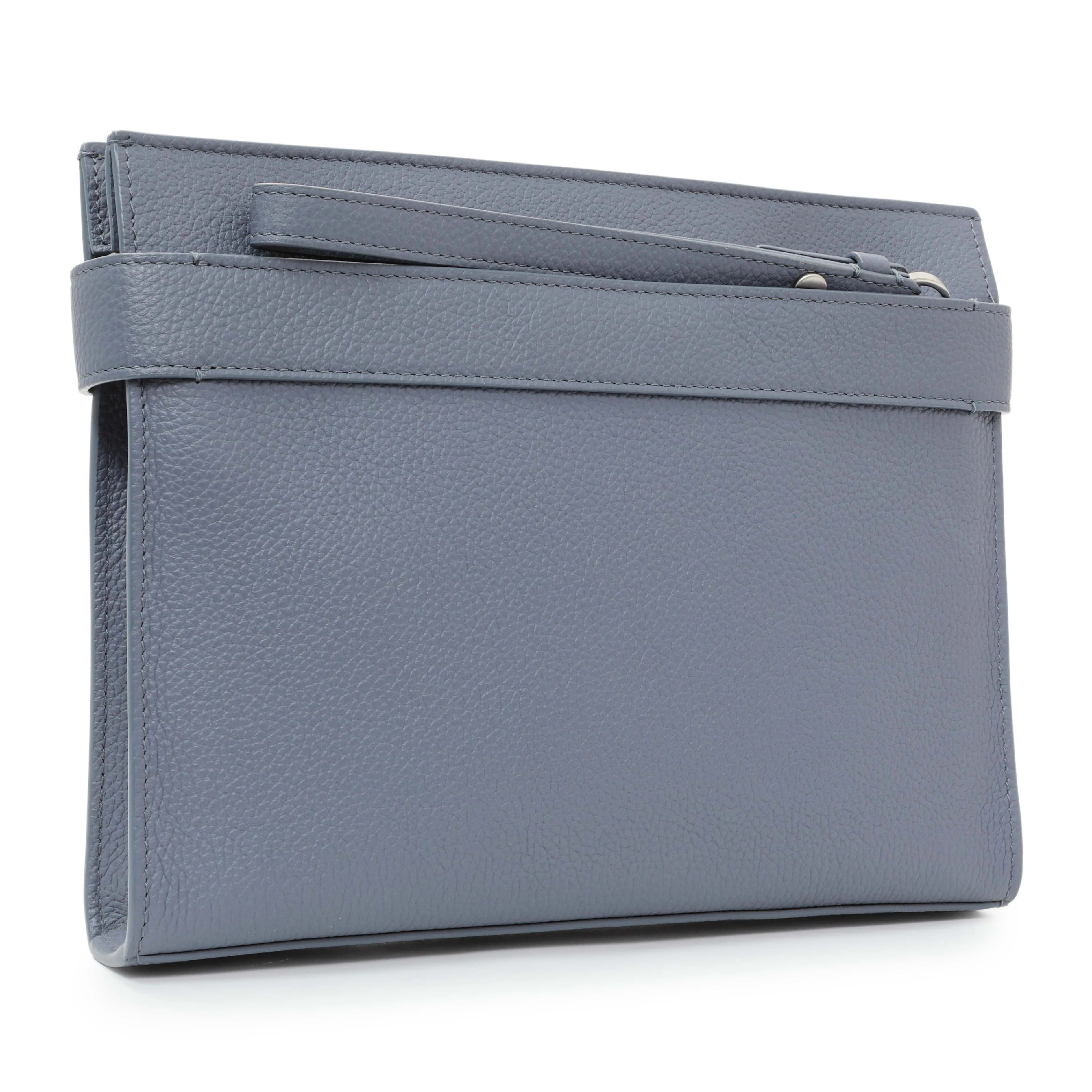 Salvatore Ferragamo Blue Twin Pouch with Gancini Buckles - Image 2