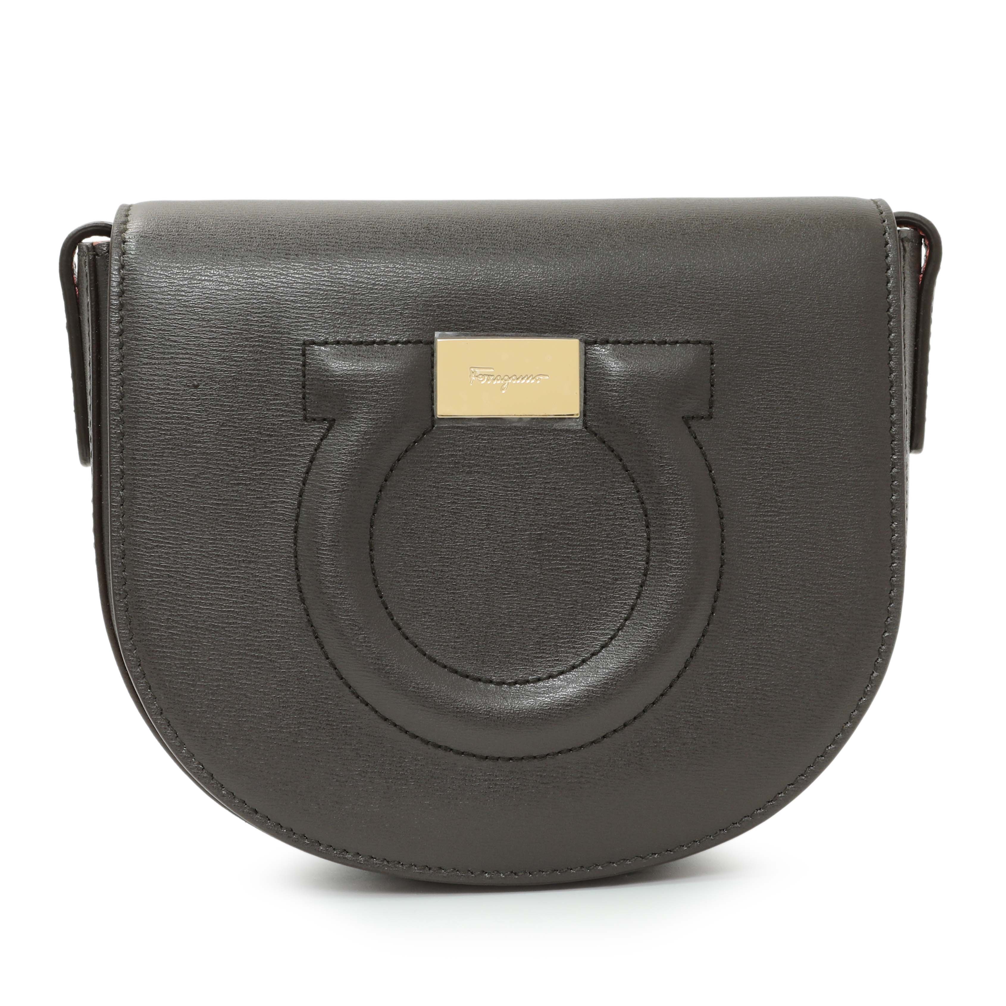 Salvatore Ferragamo Brown Calfskin Gancini Crossbody - Image 2