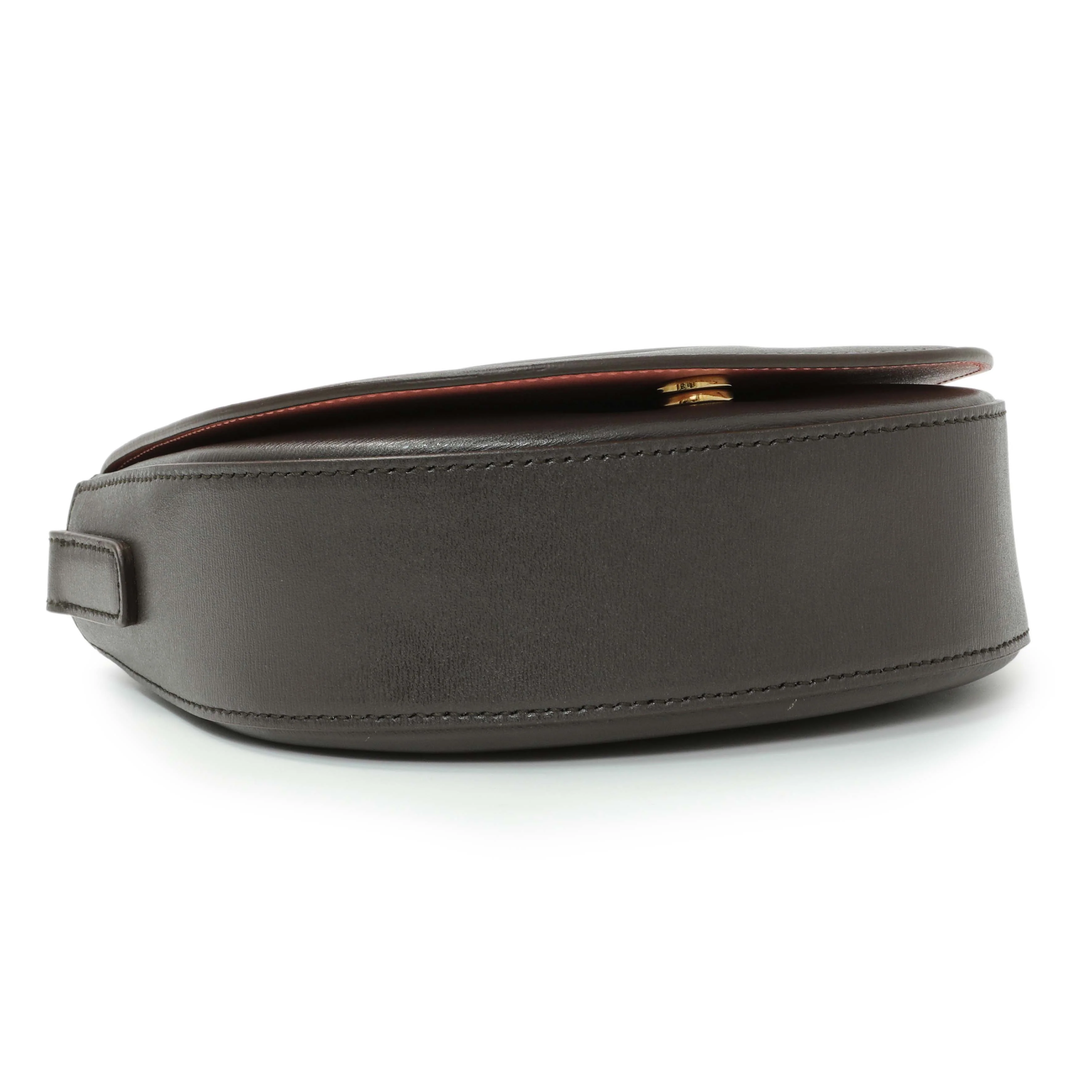 Salvatore Ferragamo Brown Calfskin Gancini Crossbody - Image 4