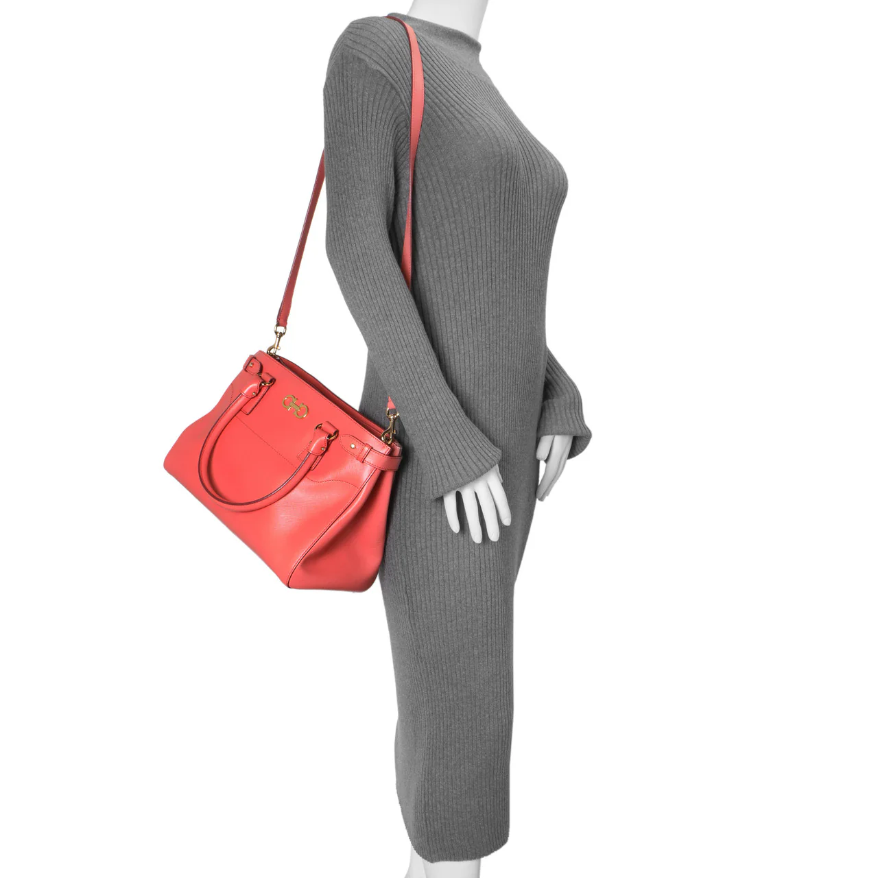 Salvatore Ferragamo Coral Saffiano Beky Tote - Image 7