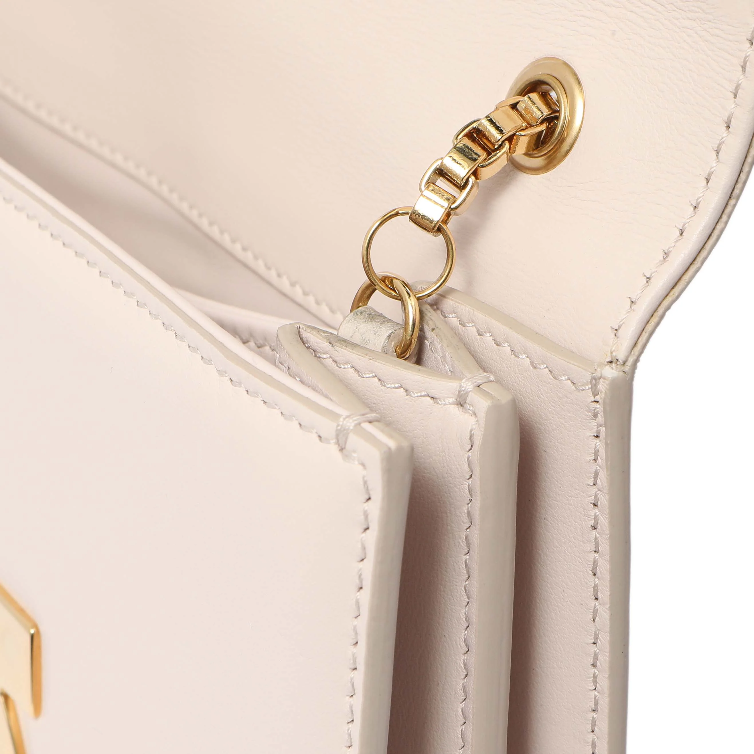 Salvatore Ferragamo Nude Calfskin Thalia Crossbody Bag - Image 12