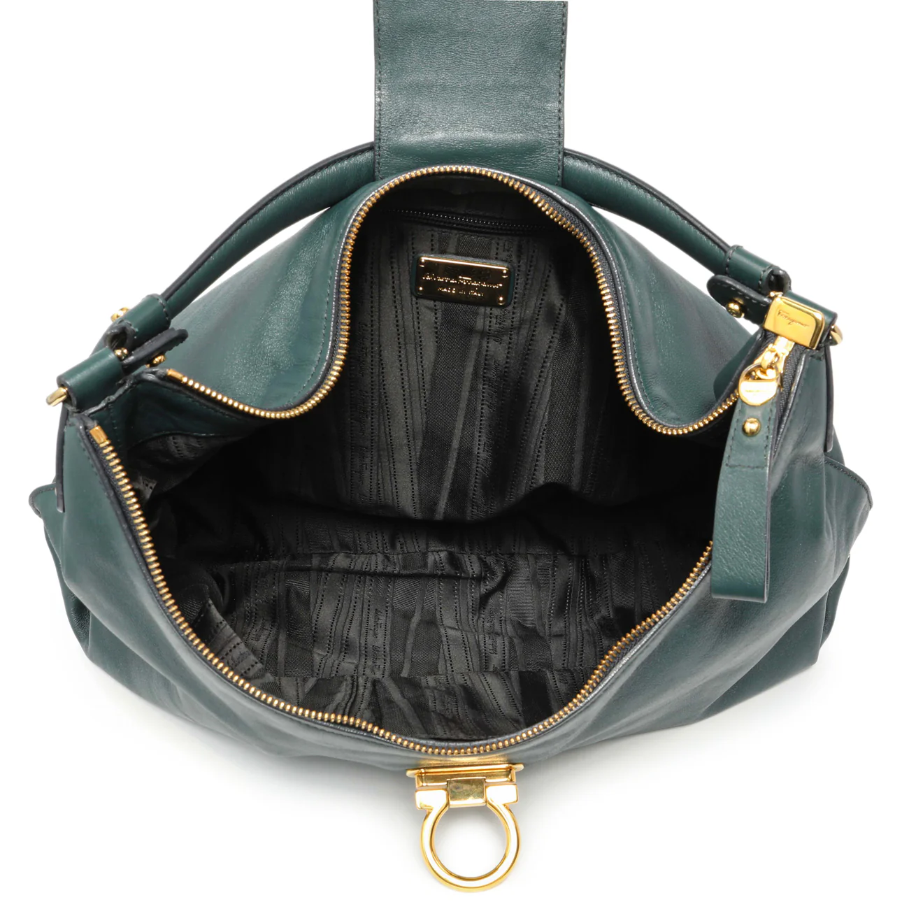 Salvatore Ferragamo Teal Calfskin Fanisa Gancini Hobo - Image 8