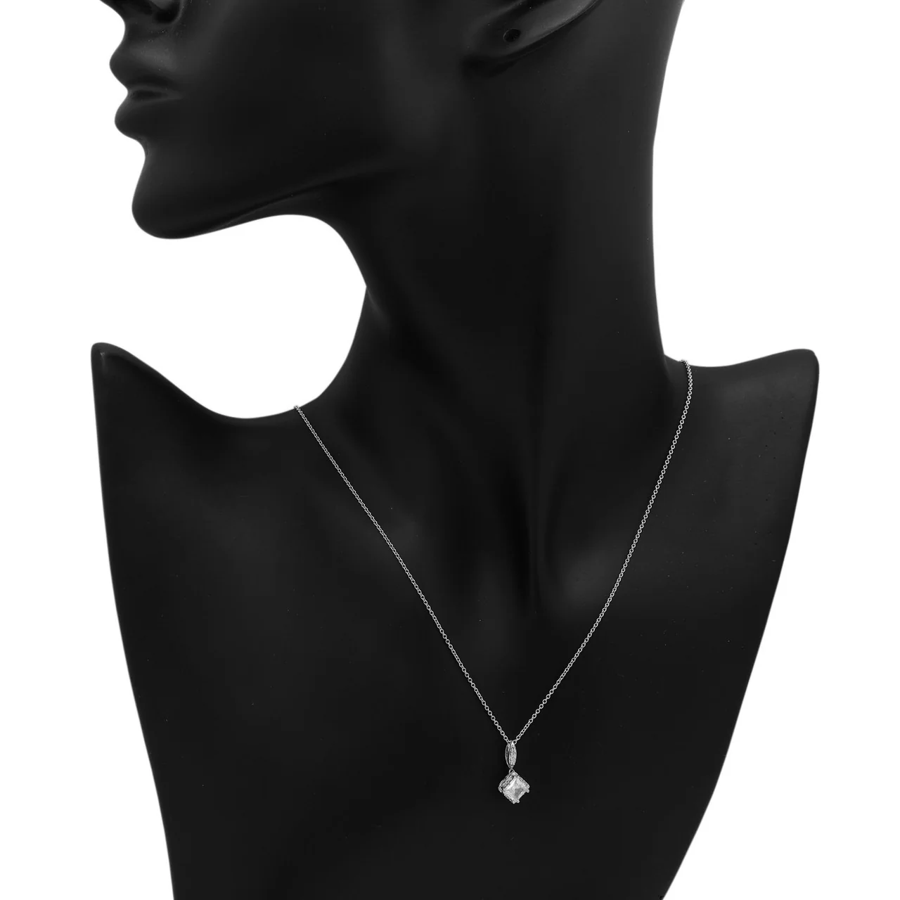 Tacori 18K White Gold Cubic Zirconia Diamond Dantela Pendant - Image 4