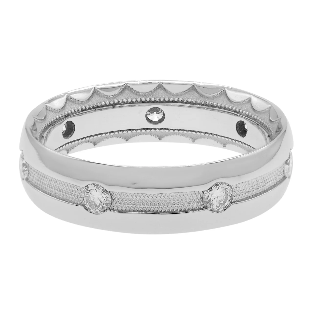 Tacori Platinum & Diamond Milgrain Band Ring - Image 2