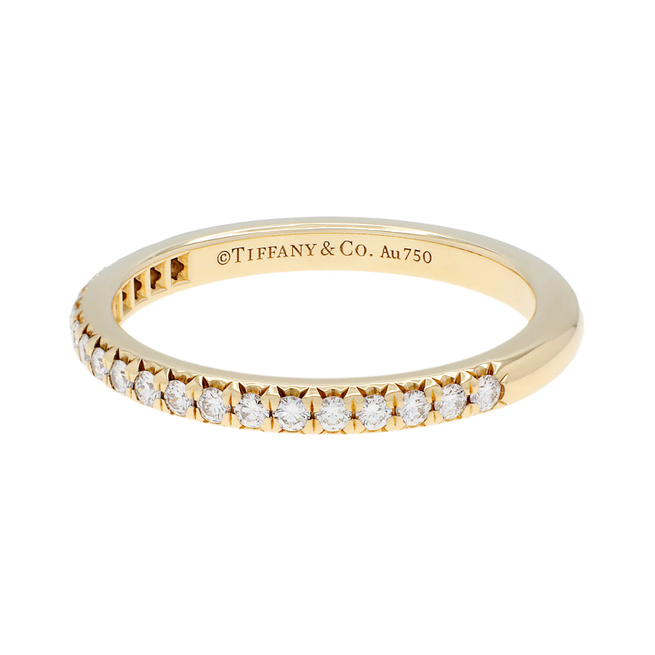 Tiffany 18K Yellow Gold Diamond Soleste Half Eternity Ring - Image 2