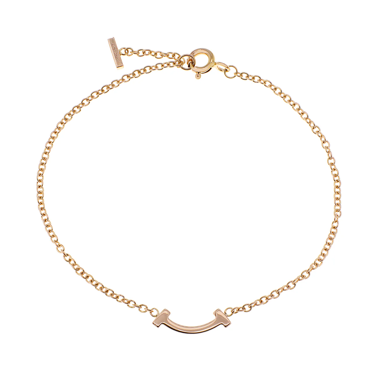 Tiffany & Co. 18K Rose Gold Diamond T Smile Bracelet - Image 2