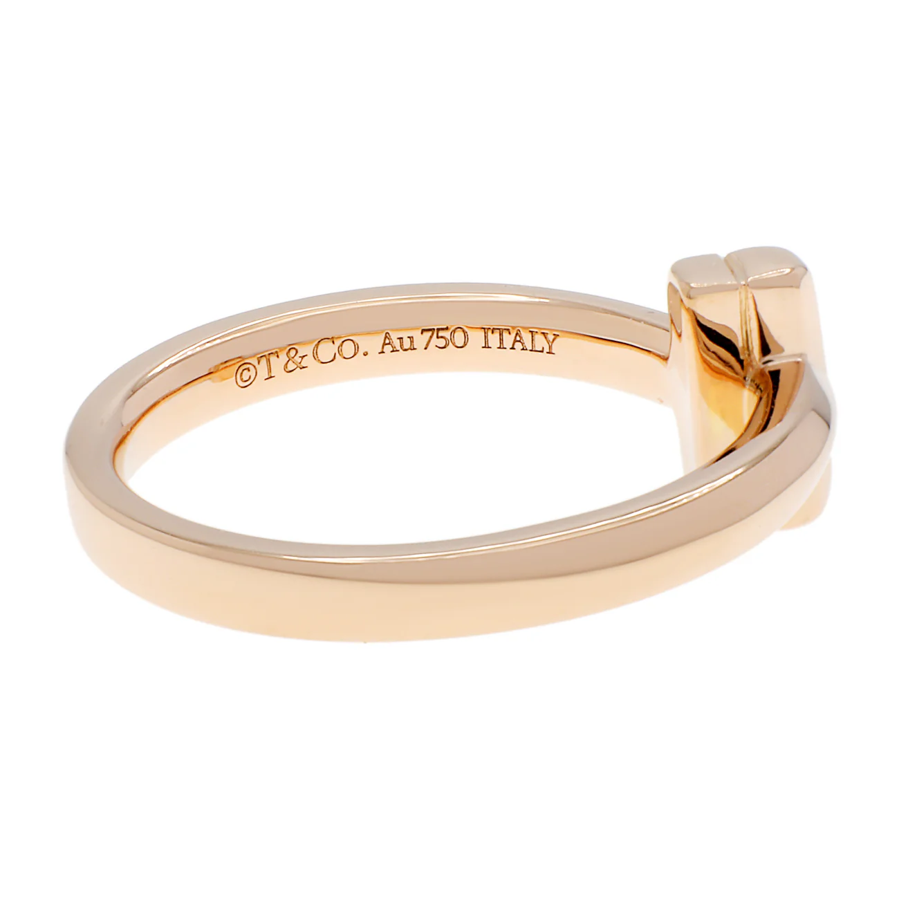 Tiffany & Co. 18K Rose Gold Diamond T1 Ring - Image 2