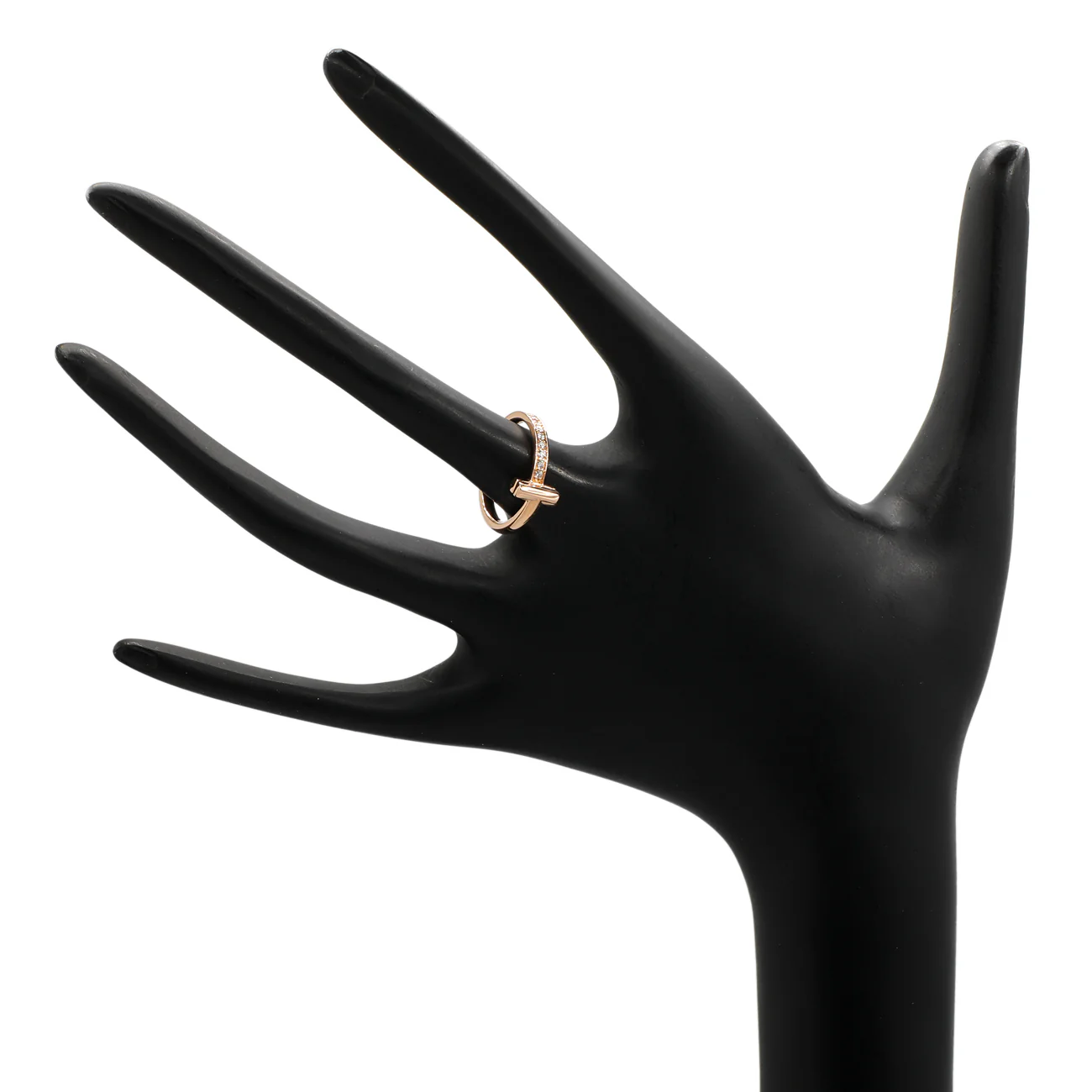 Tiffany & Co. 18K Rose Gold Diamond T1 Ring - Image 4
