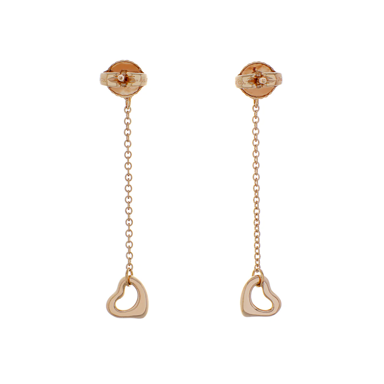 Tiffany & Co. 18K Rose Gold Diamonds by the Yard Open Heart Earrings - Image 2
