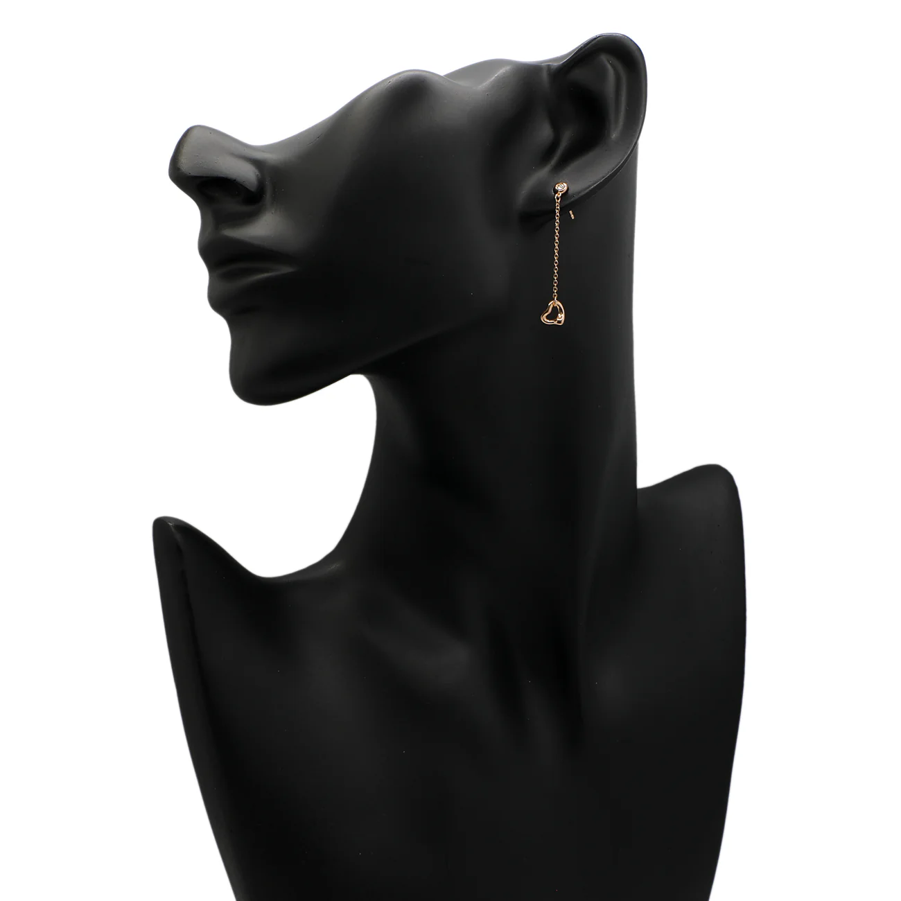 Tiffany & Co. 18K Rose Gold Diamonds by the Yard Open Heart Earrings - Image 3