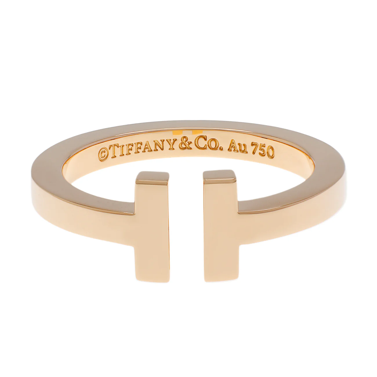 Tiffany & Co. 18K Rose Gold T Square Ring
