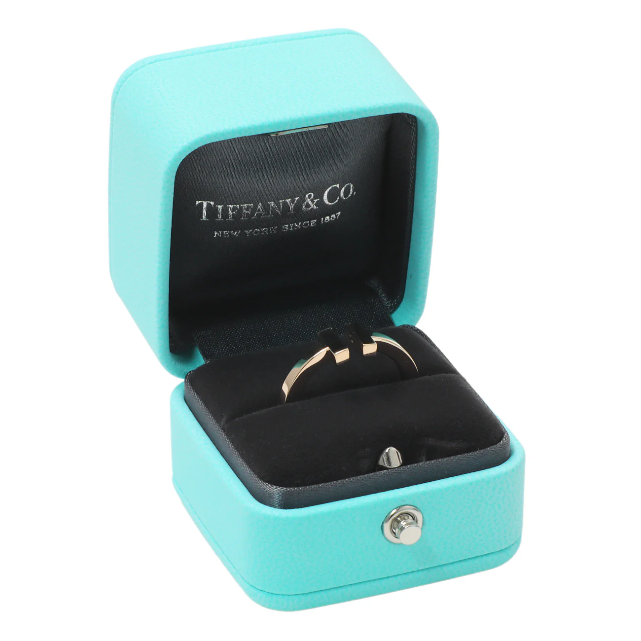 Tiffany & Co. 18K Rose Gold T Square Ring - Image 4