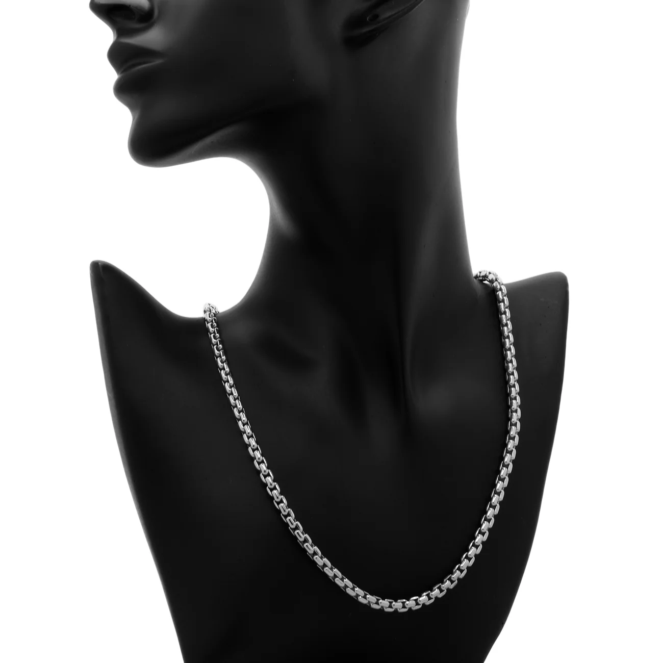 Tiffany & Co. 18K White Gold 5mm Box Link Chain Necklace - Image 3