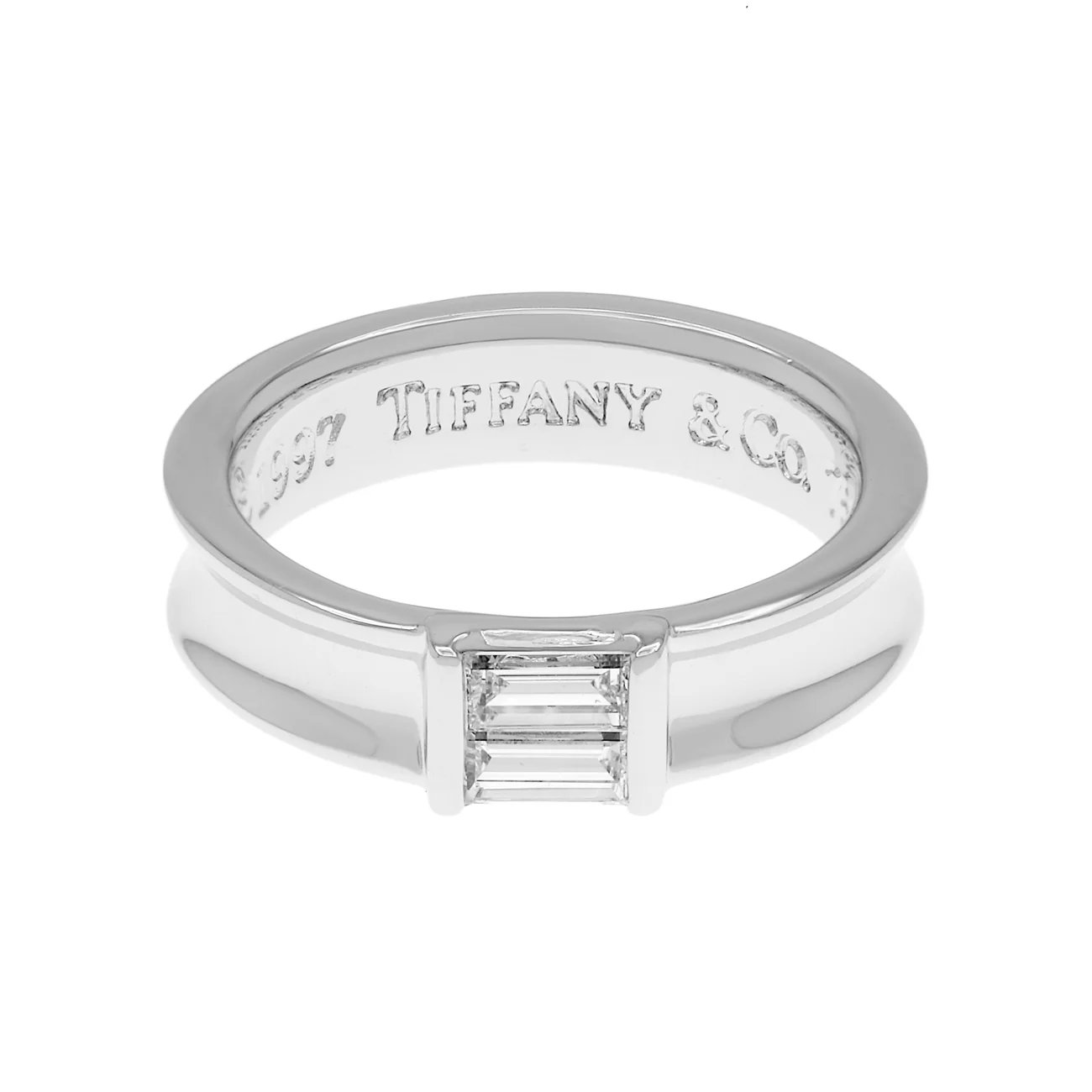 Tiffany & Co 18K White Gold Baguette Diamond Band