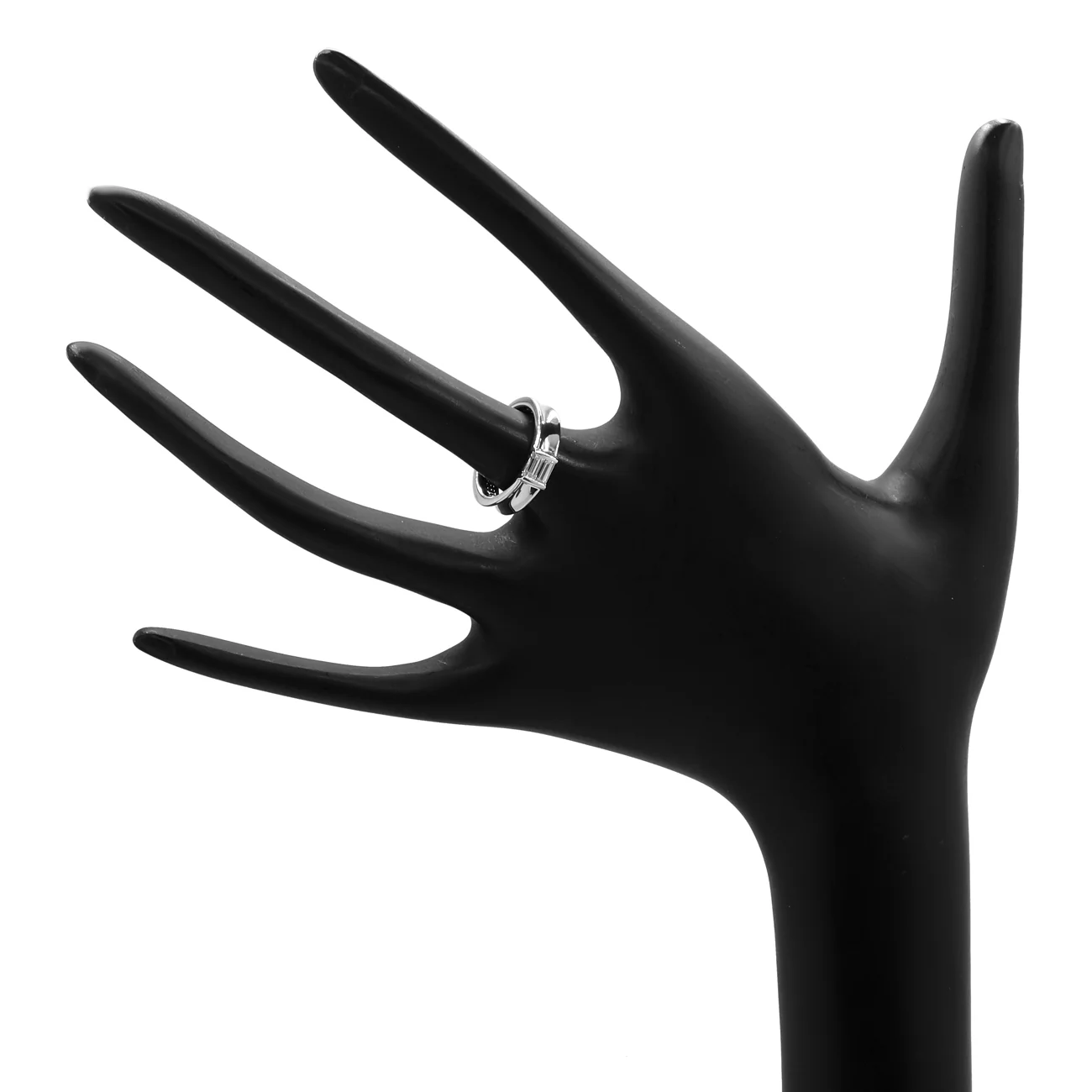 Tiffany & Co 18K White Gold Baguette Diamond Band - Image 3