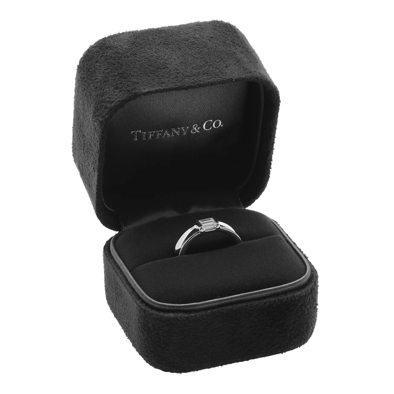 Tiffany & Co 18K White Gold Baguette Diamond Band - Image 4
