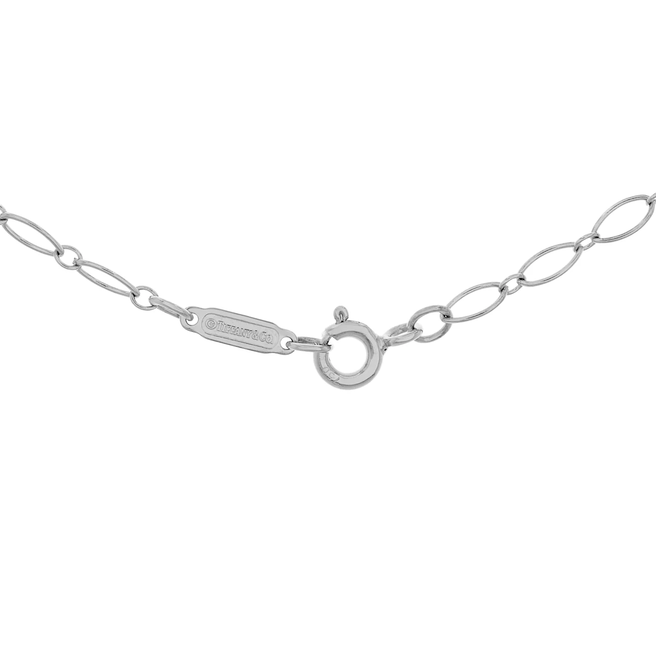 Tiffany & Co. 18K White Gold Diamond 1.5" Crown Key Pendant - Image 3