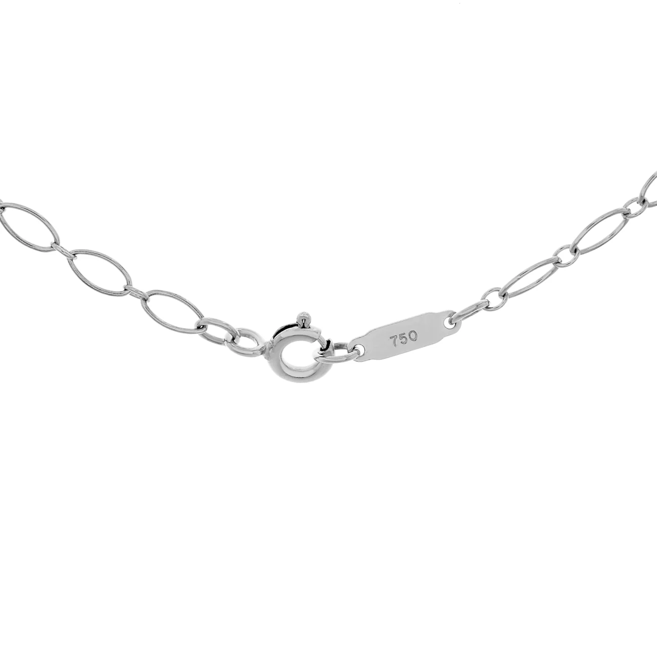 Tiffany & Co. 18K White Gold Diamond 1.5" Crown Key Pendant - Image 4