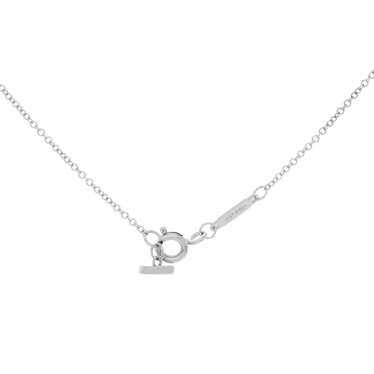 Tiffany & Co. 18K White Gold Diamond Large T Smile Pendant - Image 4