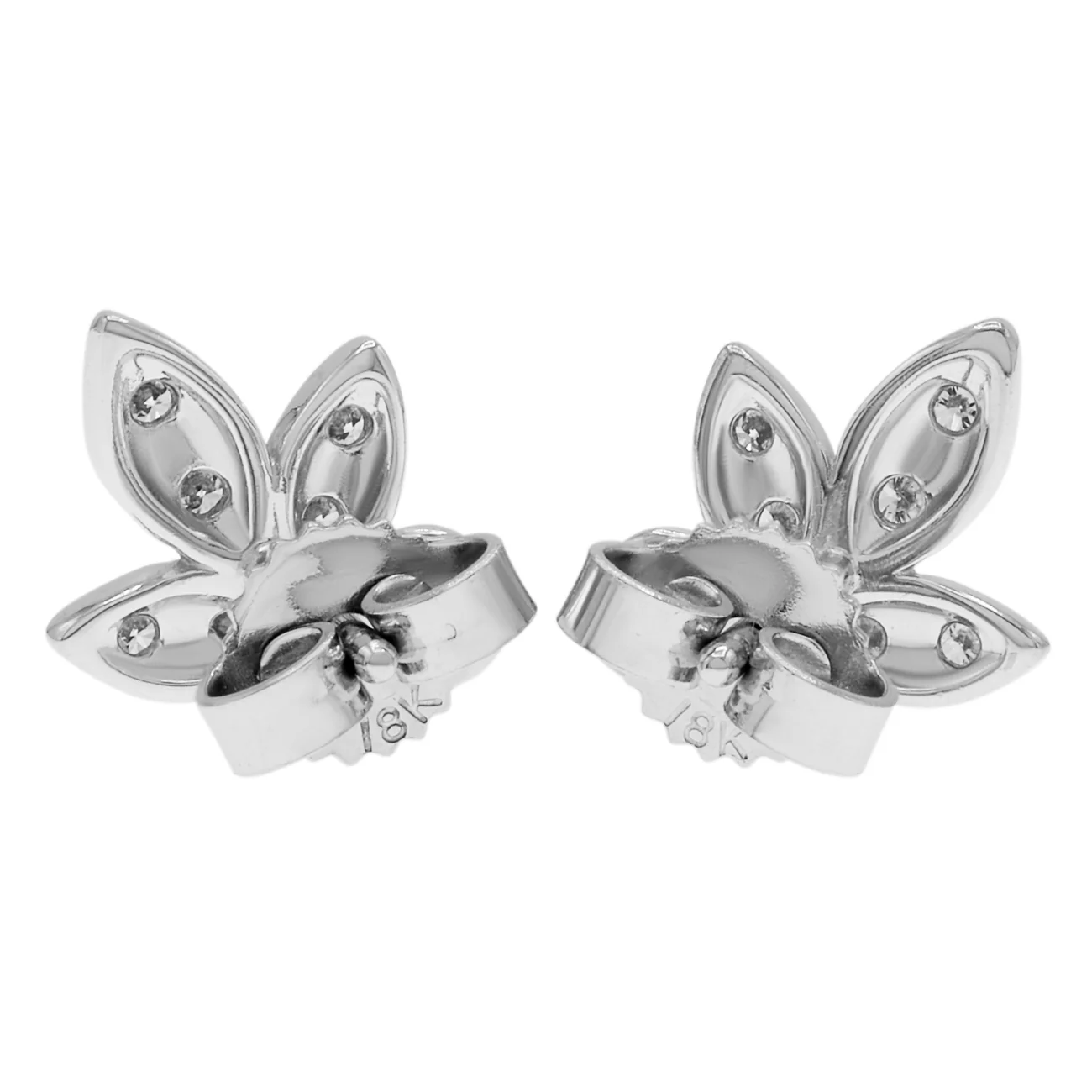 Tiffany & Co. 18K White Gold Diamond Olive Leaf Earrings - Image 2
