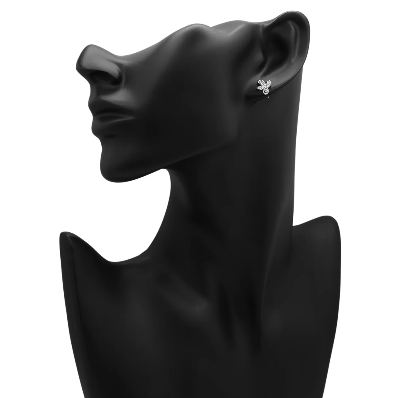 Tiffany & Co. 18K White Gold Diamond Olive Leaf Earrings - Image 3