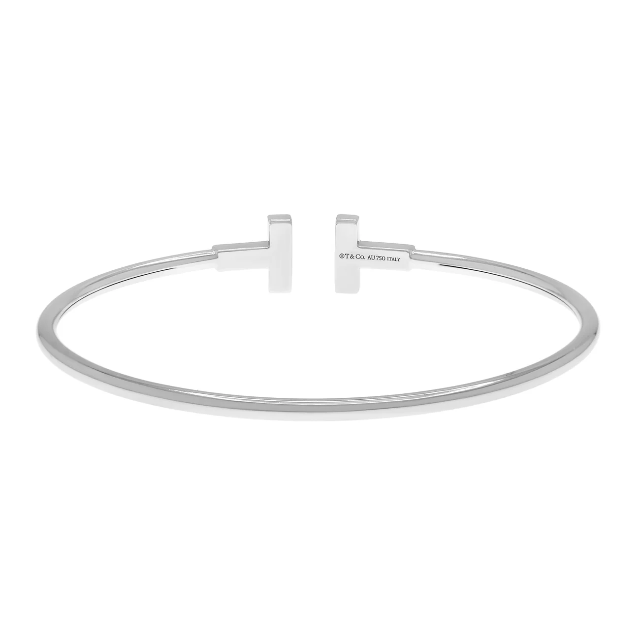 Tiffany & Co. 18K White Gold Diamond T Wire Bracelet - Image 2