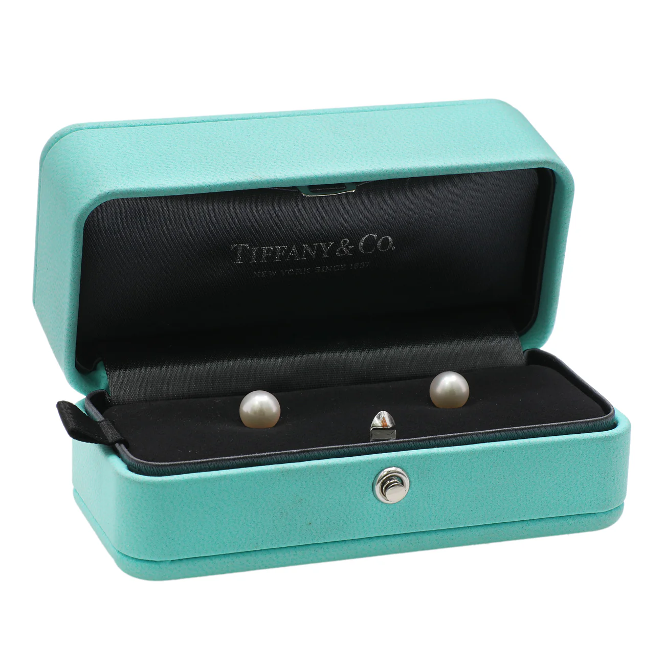 Tiffany & Co. 18K White Gold Signature Pearl Earrings - Image 4